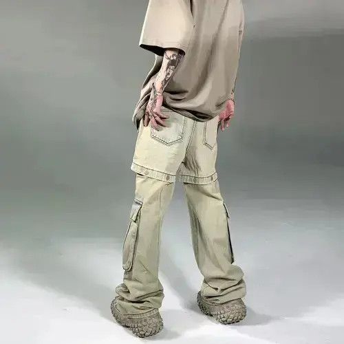VIBE Retro Buttons Detachable Wide Cargo Jeans Size US 32 / EU 48 - 7 Thumbnail