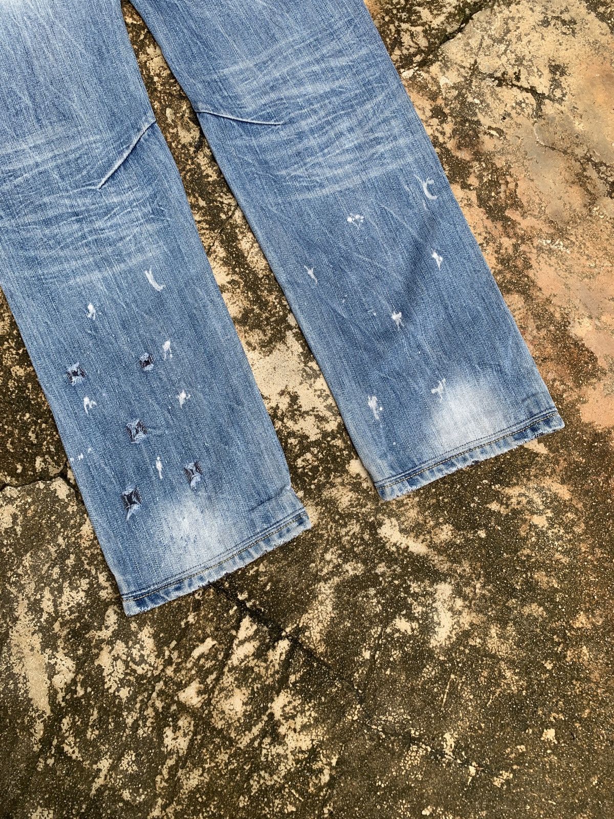 If Six Was Nine × Japanese Brand 2000s Ghost Brand Technical Disstressed Style Jeans Pants Size 29" - 9 Thumbnail