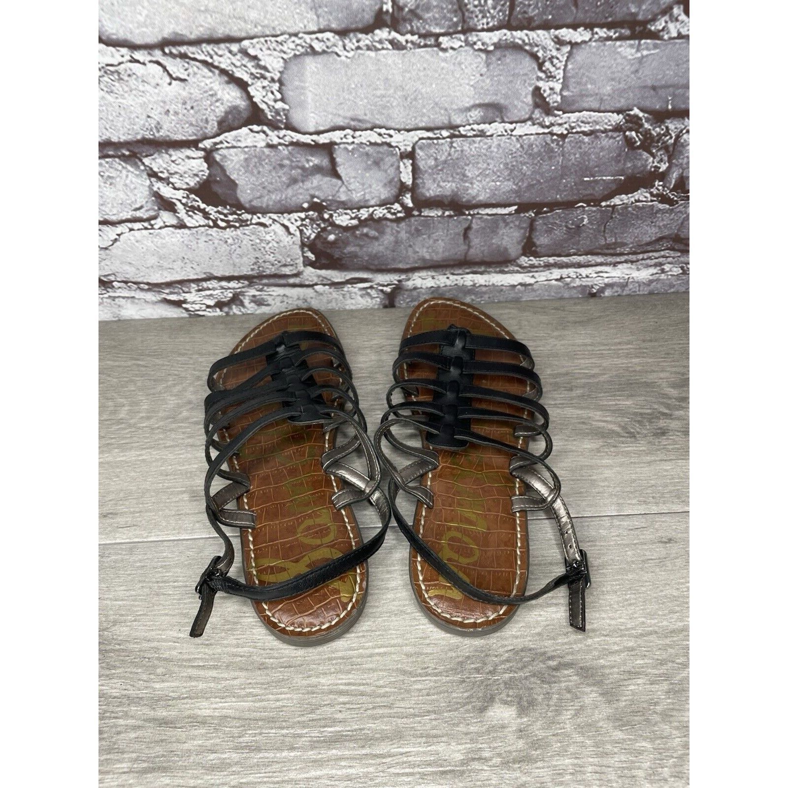 Sam Edelman Sam Edelman Garland Black Leather Slingback Thong Strappy Sa Size US 7.5 / IT 37.5 - 7 Thumbnail