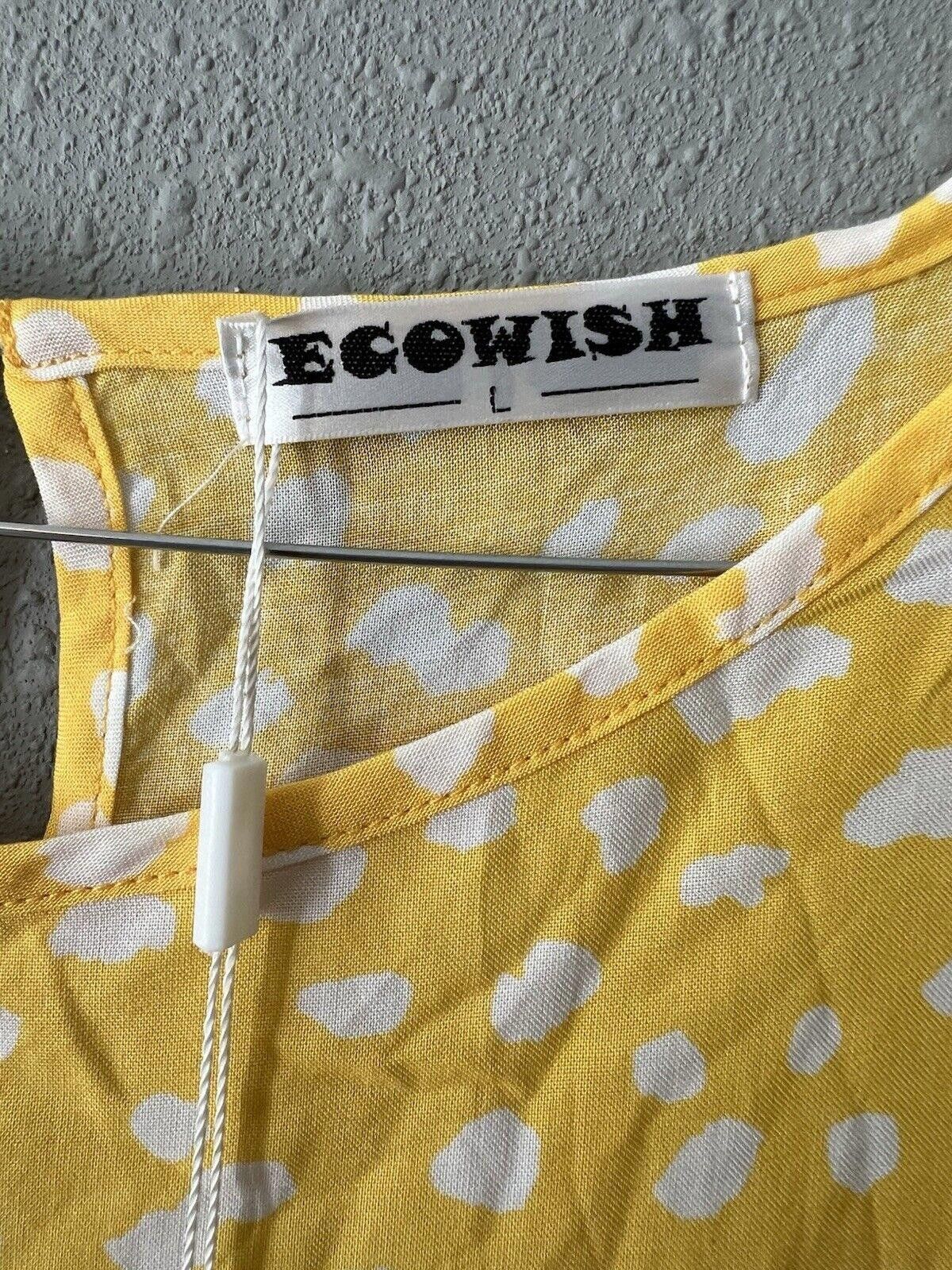Designer Ecowish Dress in Beautiful Yellow Hues Sz L Size L / US 10 / IT 46 - 4 Thumbnail