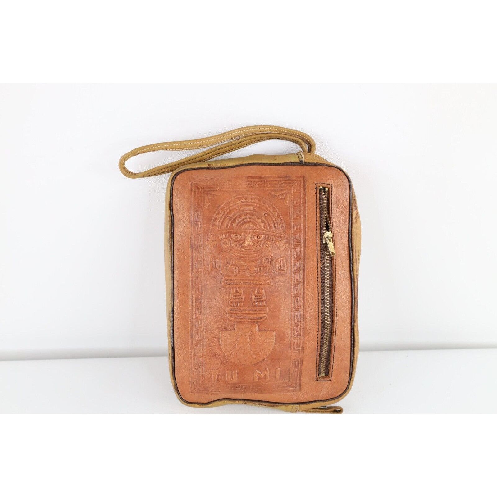 Vintage Vintage 50s 60s Rockabilly Hand Tooled Leather Mayan Bag Size ONE SIZE - 1 Thumbnail