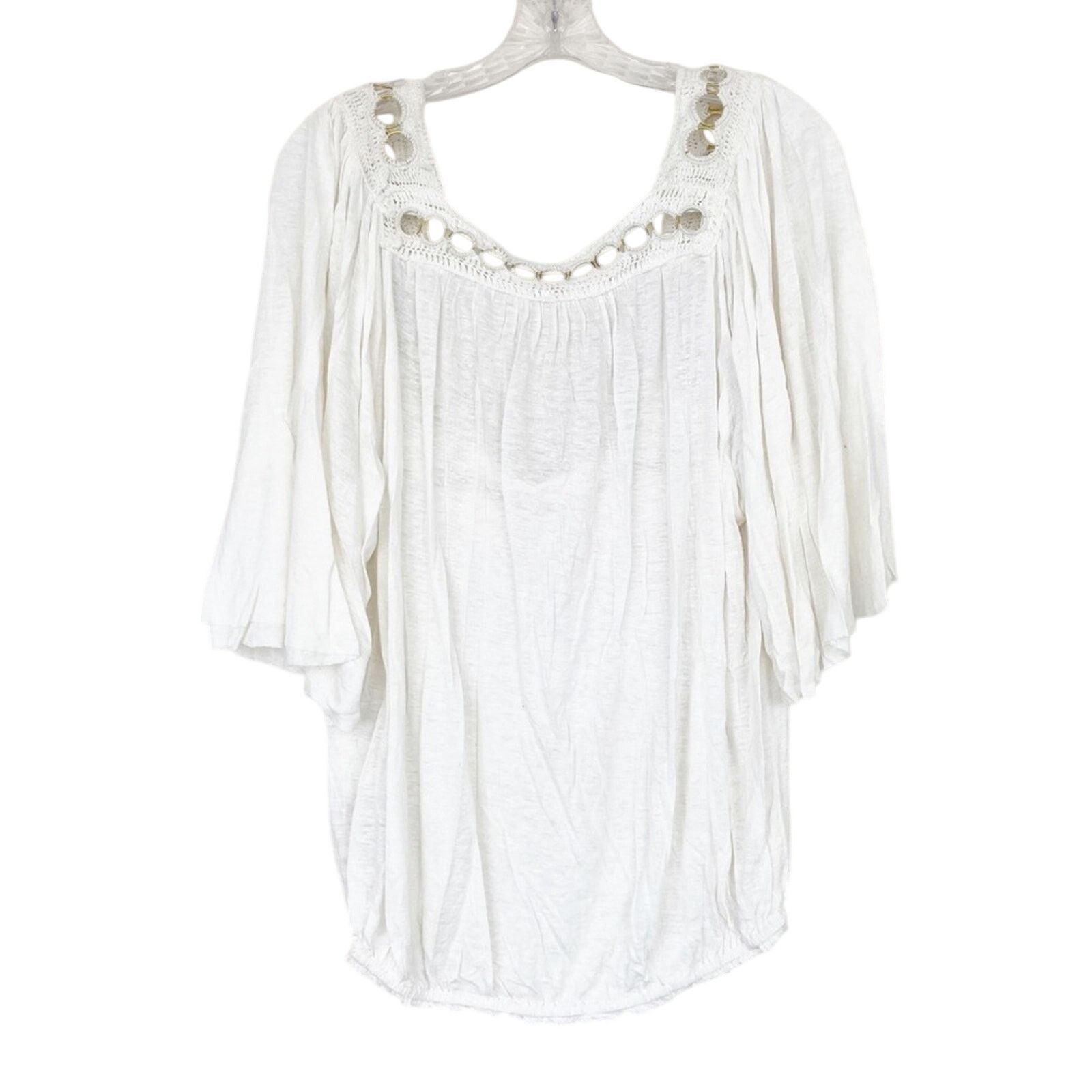 Free People Free People White Grommet Detailed Blouse Size M / US 6-8 / IT 42-44 - 4 Thumbnail
