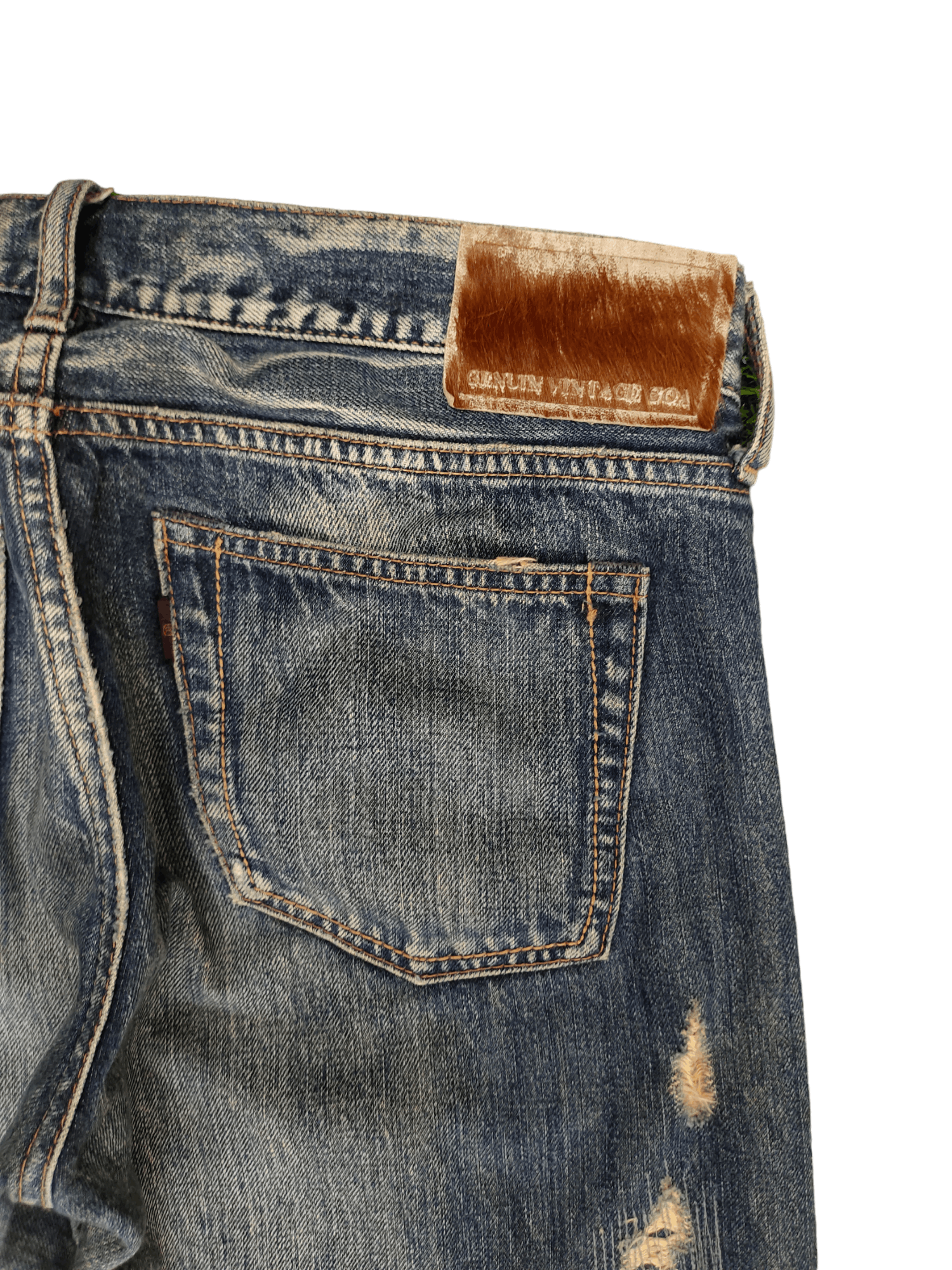 GOA Vintage GOA Clawmark Distress Selvedge Denim Jeans Size US 32 / EU 48 - 14 Thumbnail