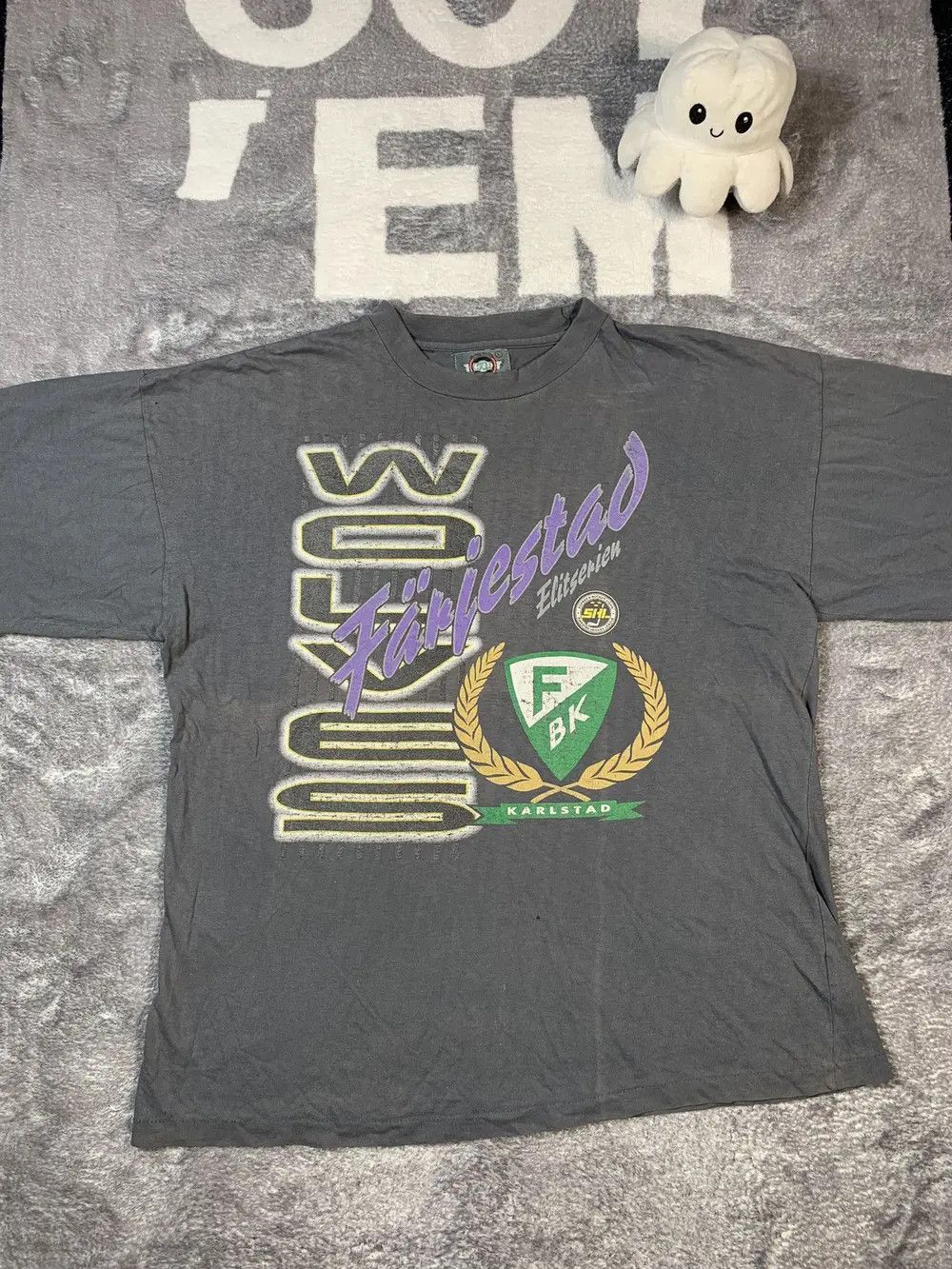 NHL Vintage 90’s SHL Farjestad Wolves Hockey Sweden T Shirt Tee Size US L / EU 52-54 / 3 - 2 Thumbnail