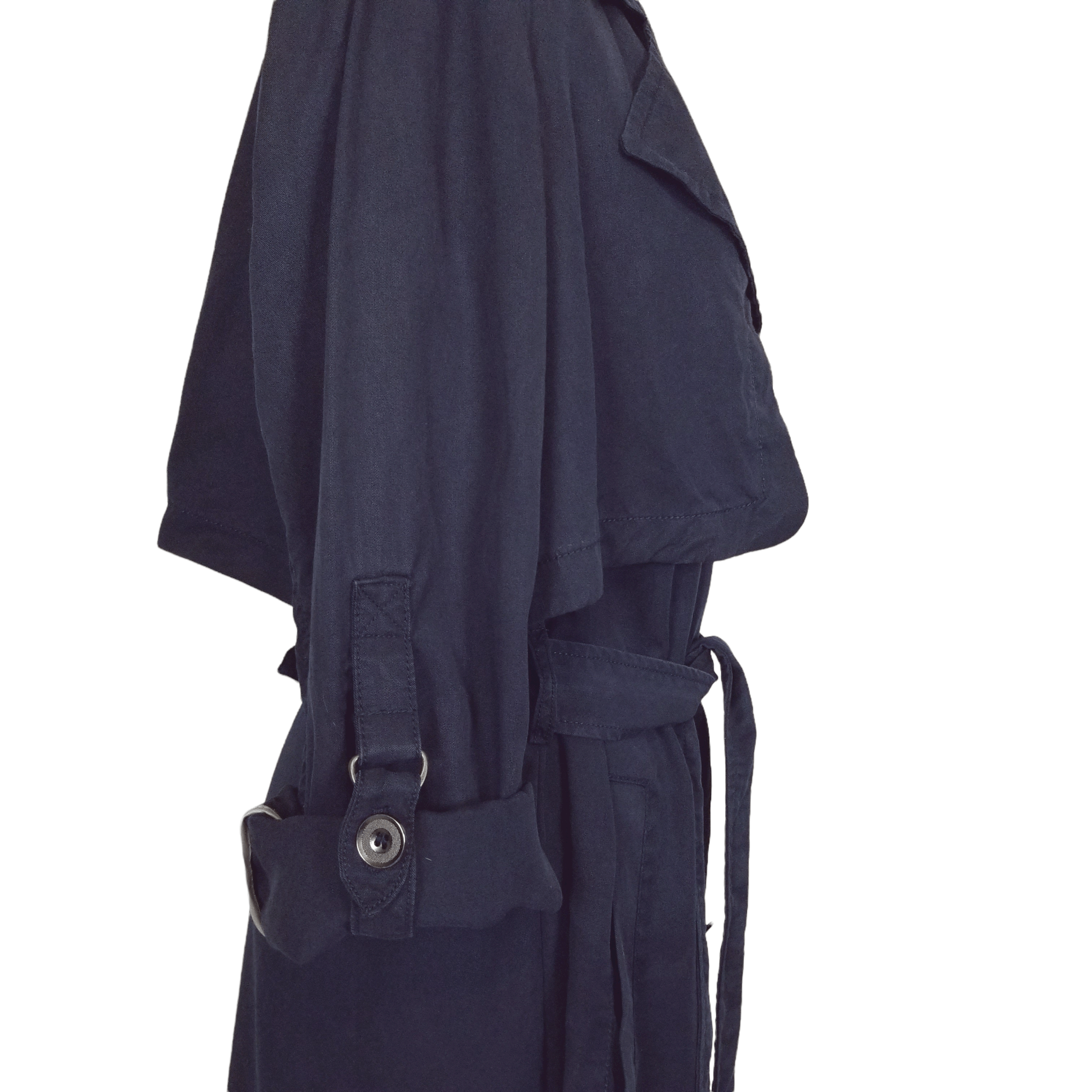 7 For All Mankind Soft Drape Sand Washed Tencel Single Breasted Trench Coat Size M / US 6-8 / IT 42-44 - 7 Thumbnail