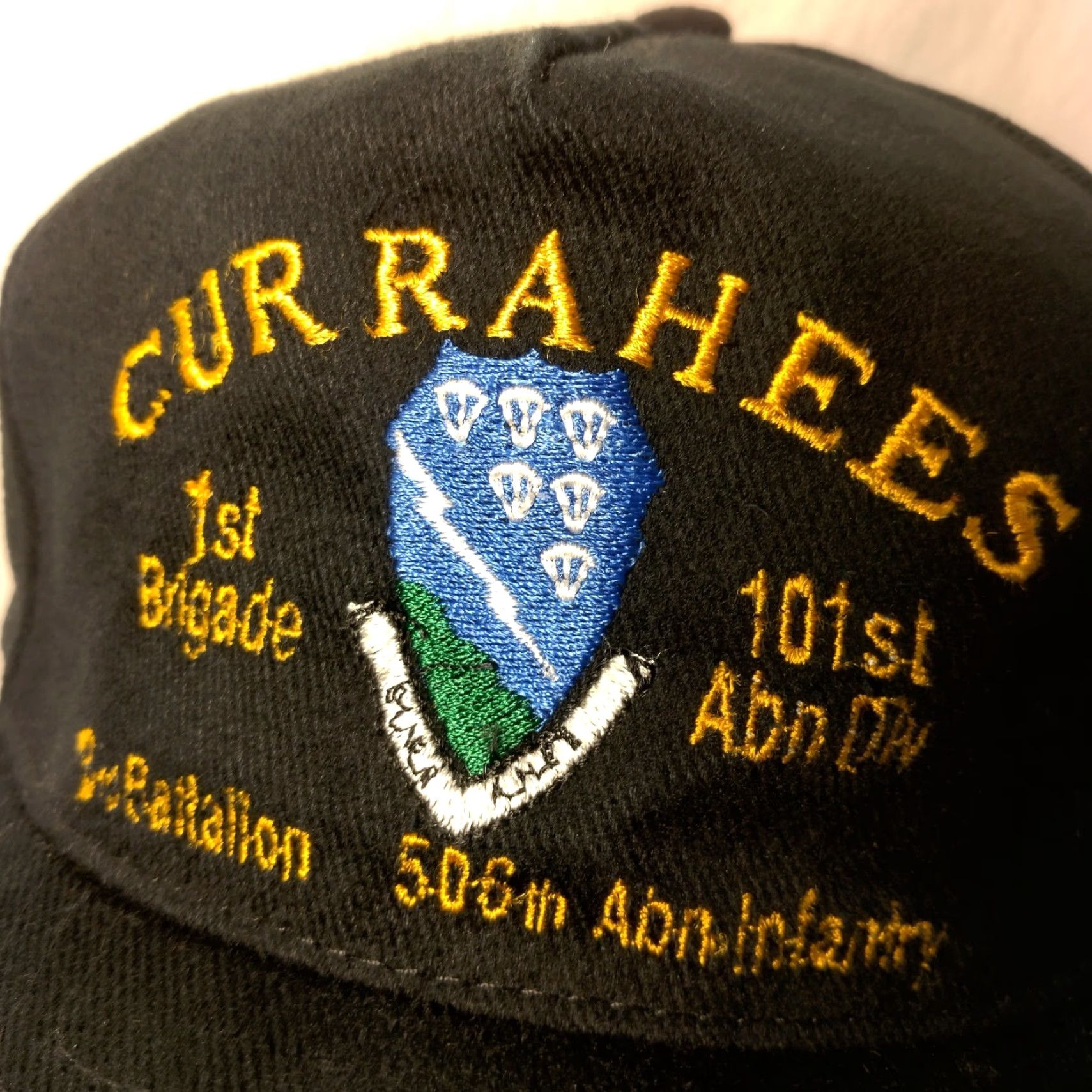 Vintage VINTAGE Currahees 1st Brigade 101st Abn Div Cap Baseball Hat One Size Blue Canvas Vietnam Veteran Otto Cap Mens Adjustable Size ONE SIZE - 2 Thumbnail
