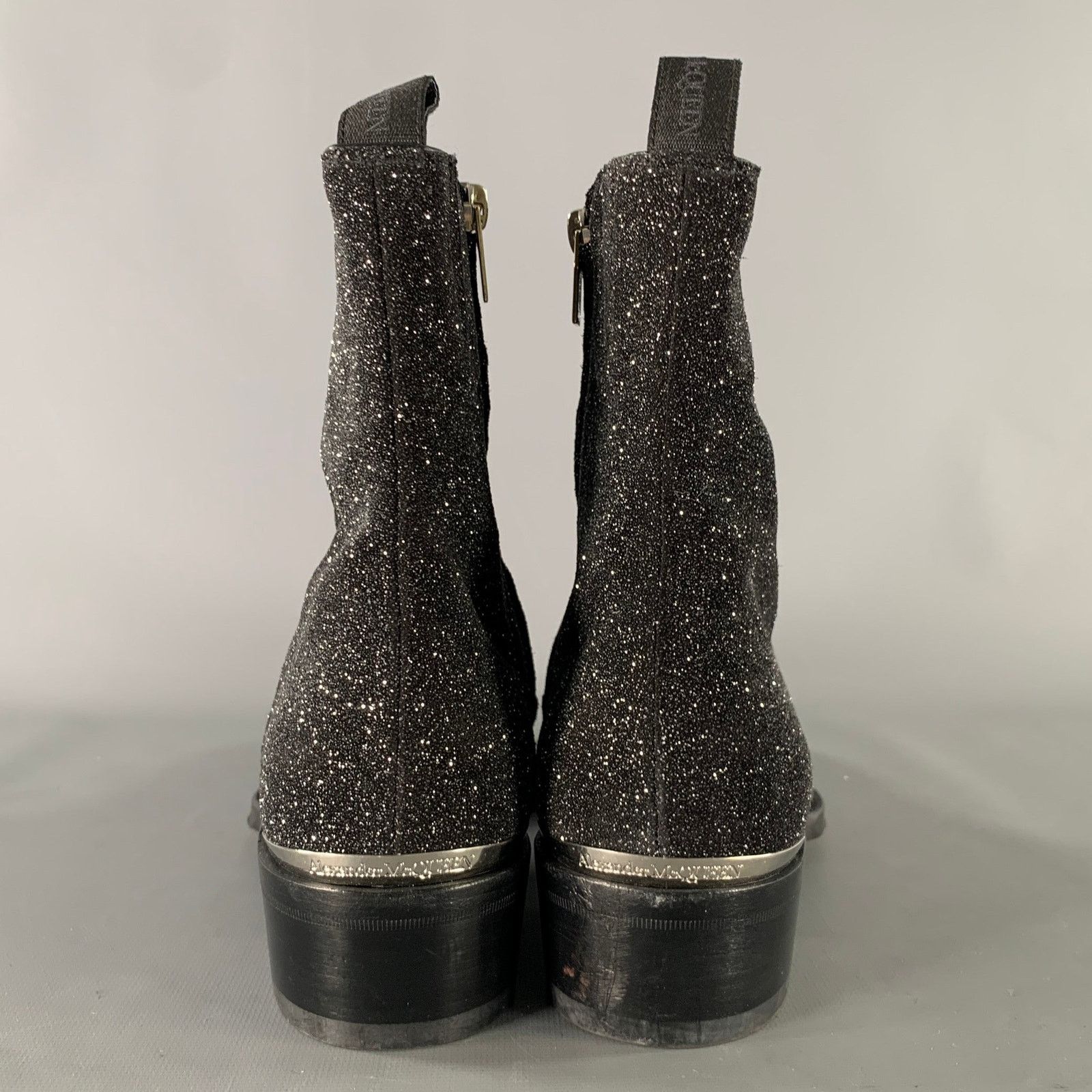 Alexander McQueen ALEXANDER MCQUEEN Size 7 Black Silver Metallic Zip Up Boots Size US 7 / EU 40 - 3 Thumbnail
