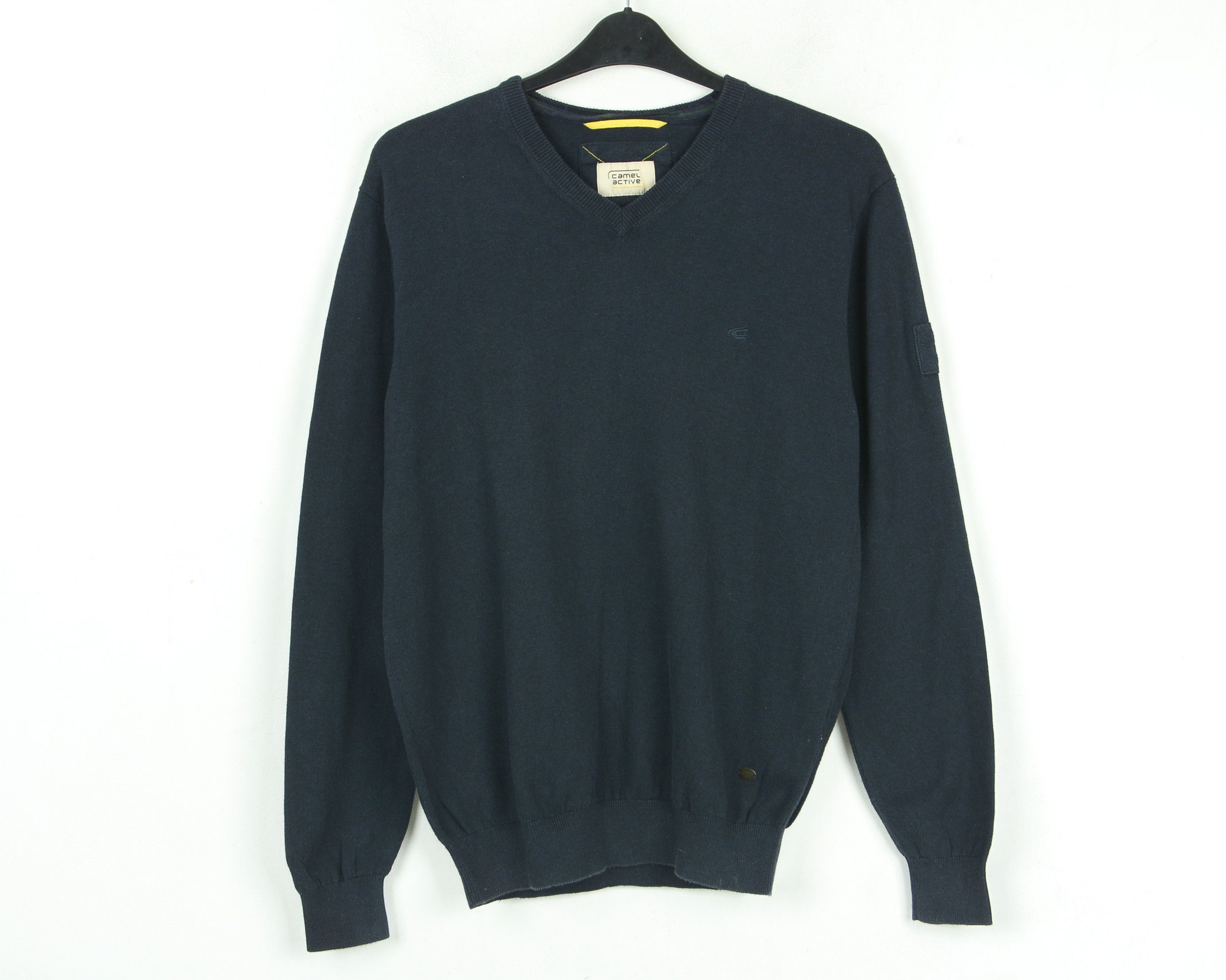 camel active M Jumper V-Neck Pullover Sweater Knitted Navy Cotton Top Size US M / EU 48-50 / 2 - 1 Thumbnail