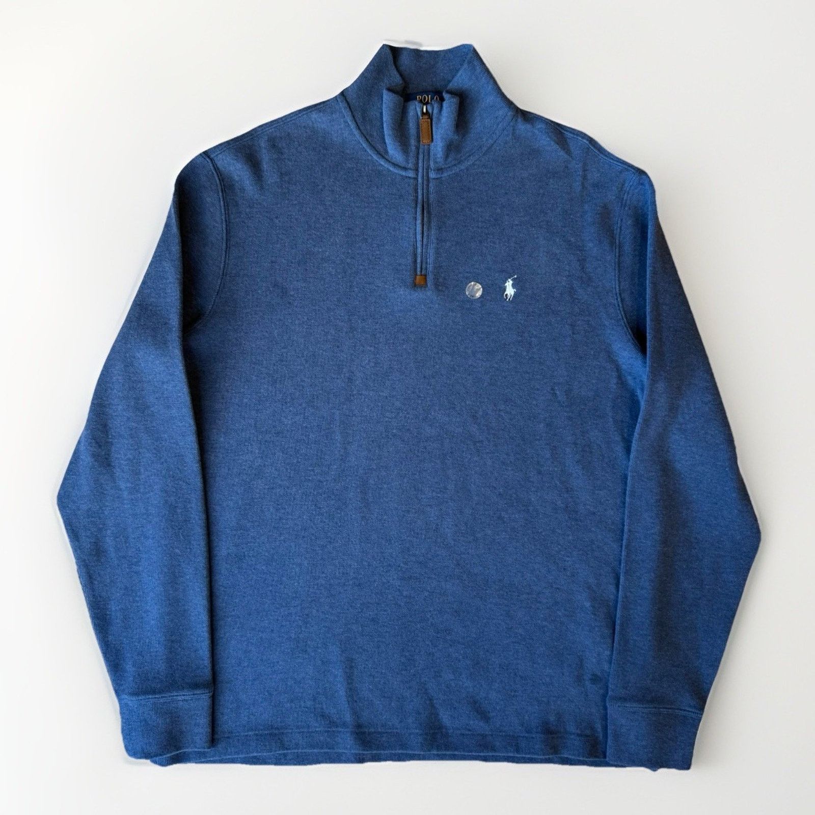 Polo Ralph Lauren Polo Ralph Lauren 1/4 Zip Sweater L Blue Cotton Pullover Size US L / EU 52-54 / 3 - 1 Thumbnail