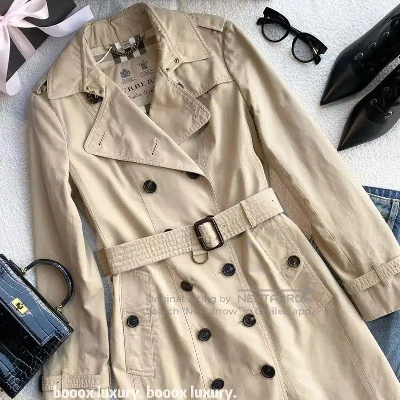 Burberry Burberry Khaki Cotton Women's Trench Coat. Size XXS / US 00 / IT 34 - 4 Thumbnail