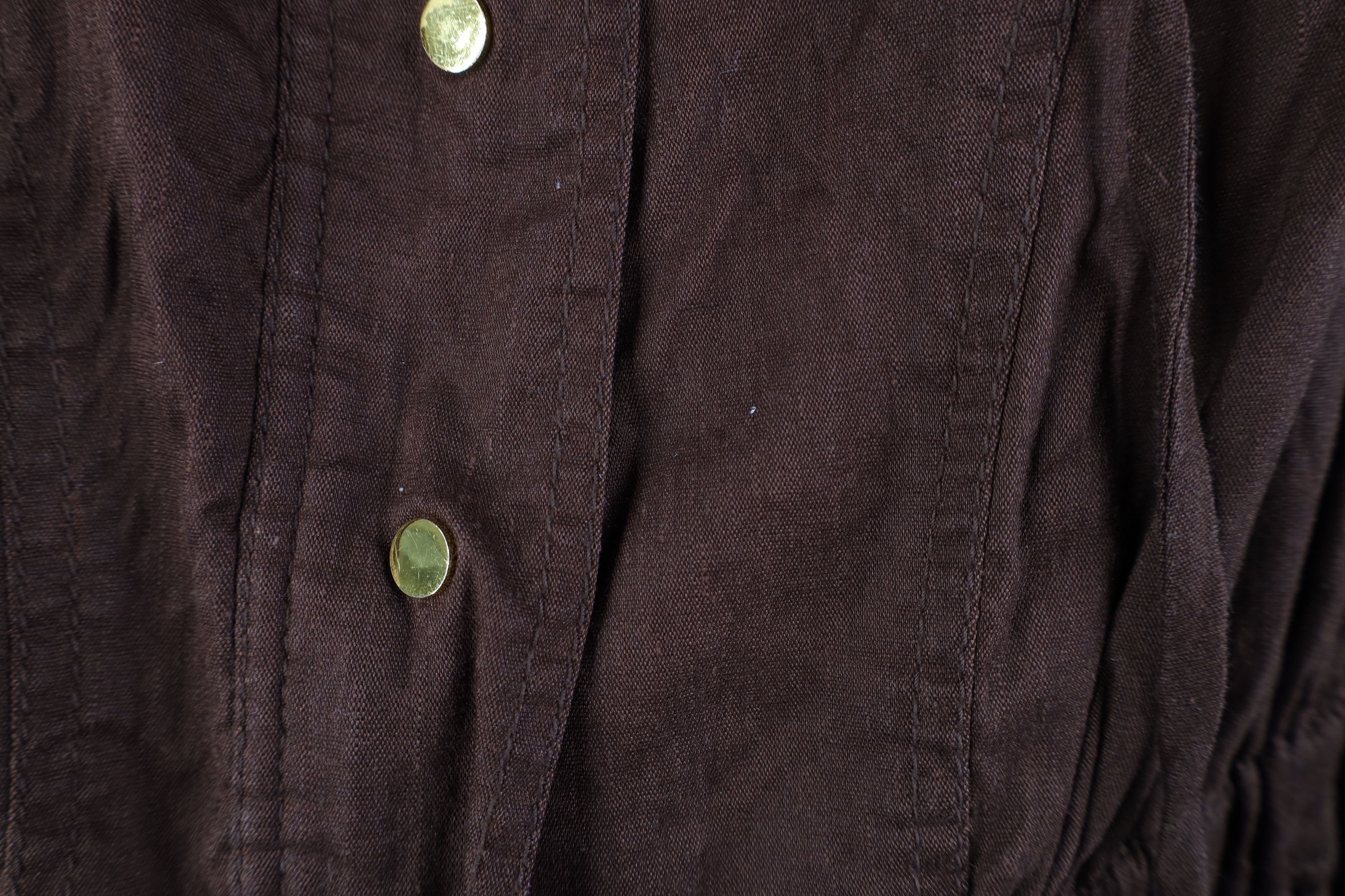 Vintage Vintage 90s Y2K Cache Flared Sleeve Linen Jacket Brown Size M / US 6-8 / IT 42-44 - 5 Thumbnail