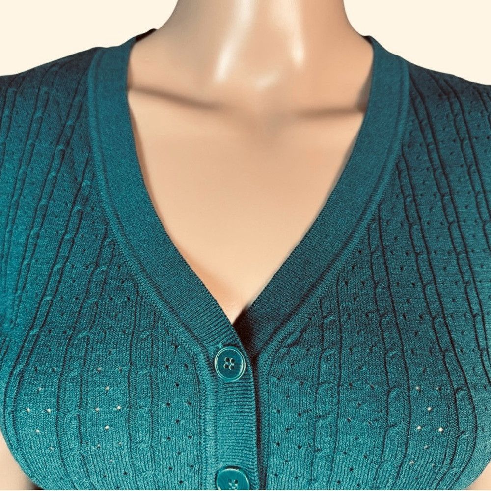 Free People New Free People Cassie Cardi Front Button Green Top Size S Size S / US 4 / IT 40 - 2 Thumbnail