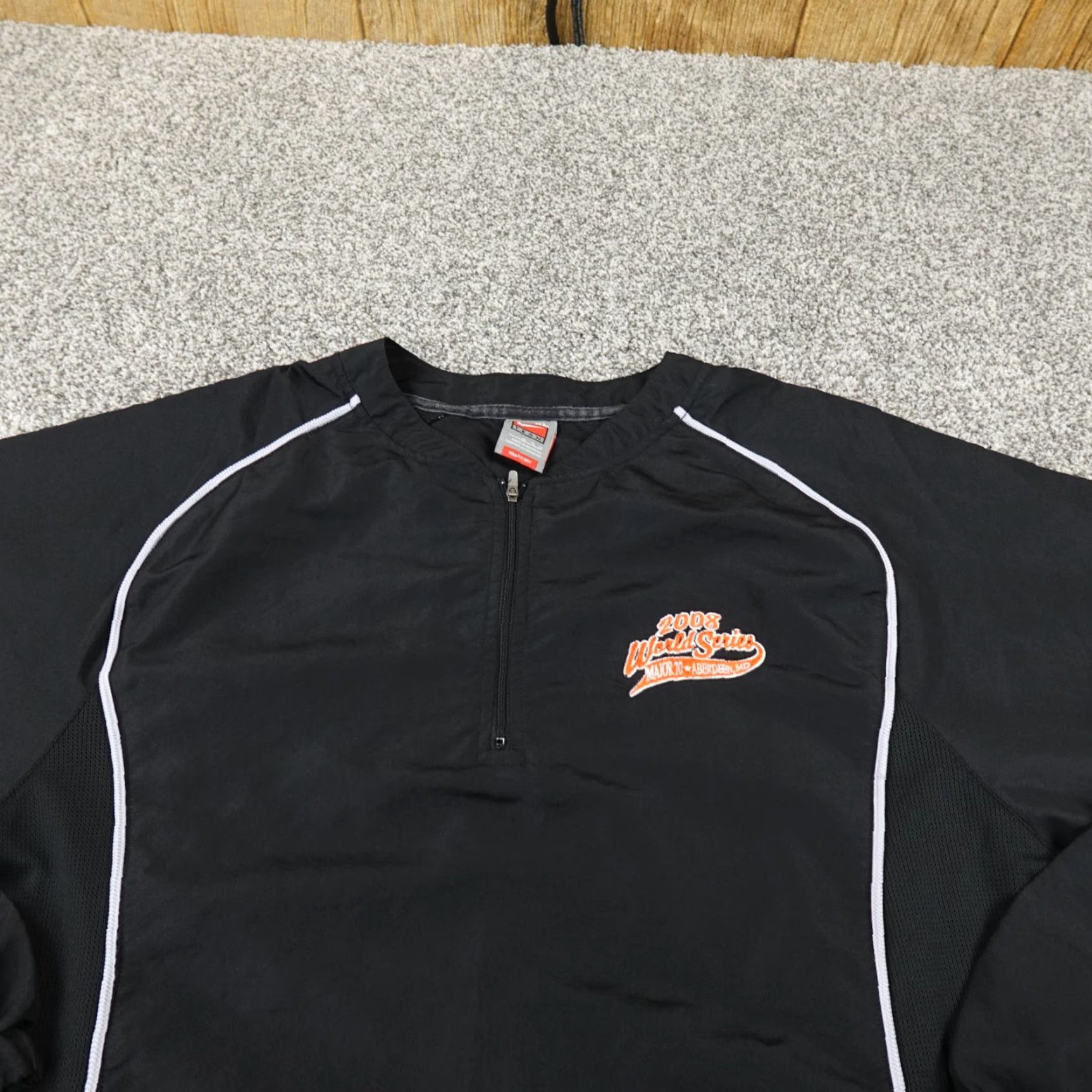 Nike VTG Nike Jacket Mens XL FitDry Swoosh Zip Baseball MLB Major 70 World Series Y2K Jacket Size US XL / EU 56 / 4 - 3 Thumbnail