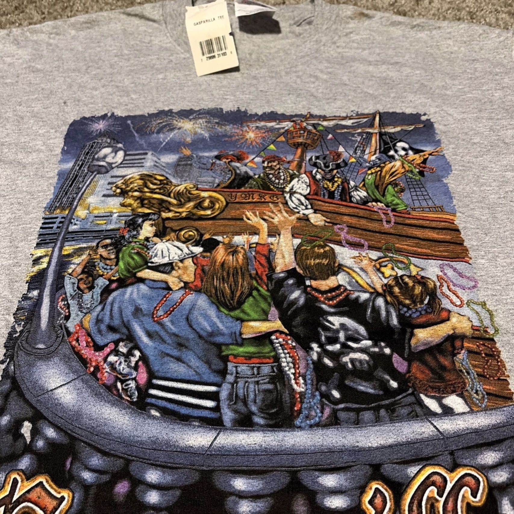 Hanes VINTAGE Gasparilla Pirate Festival Tampa Florida New With Tags T-Shirt M Hanes Men Gray Size US M / EU 48-50 / 2 - 4 Thumbnail