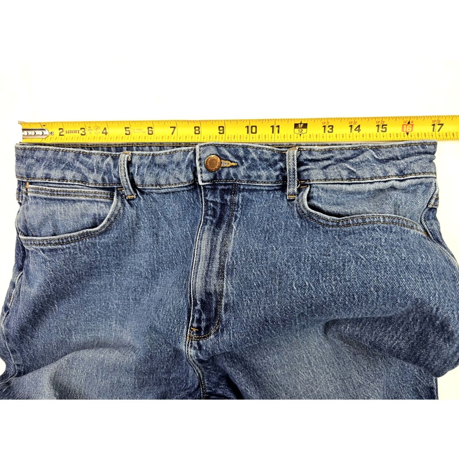 Wrangler VINTAGE Wrangler High Rise Fierce Flare Jeans Women 16 (34x32) Stretch Med Wash Denim Size 38" / US 16 / IT 52 - 5 Thumbnail