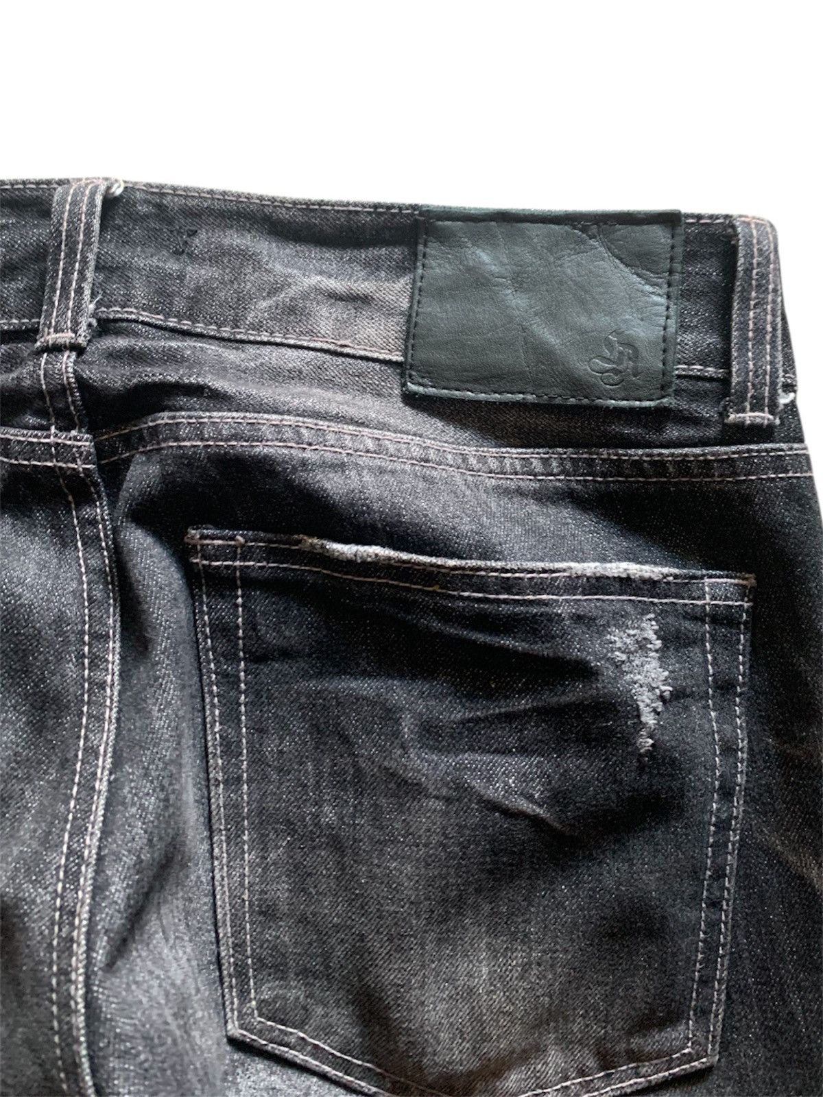 Le Grande Bleu (L.G.B.) 2000s La Gate Distressed Flare Pants Size US 32 / EU 48 - 4 Thumbnail
