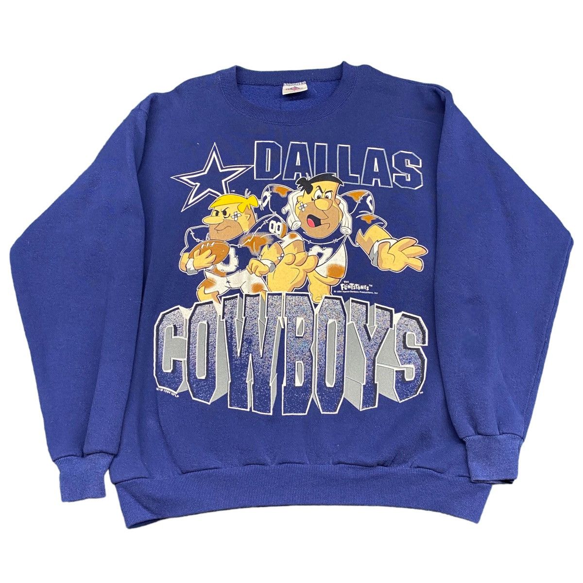 image of Vintage Dallas Cowboys Sweatshirt in Blue, Men's (Size Large)