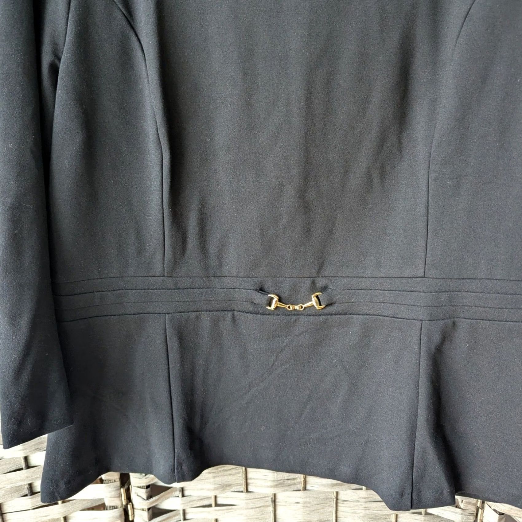 Talbots Talbots Peplum Top Black Gold Horsebit Detail Ponte Knit Classic Office Chic Lg Size L / US 10 / IT 46 - 2 Thumbnail