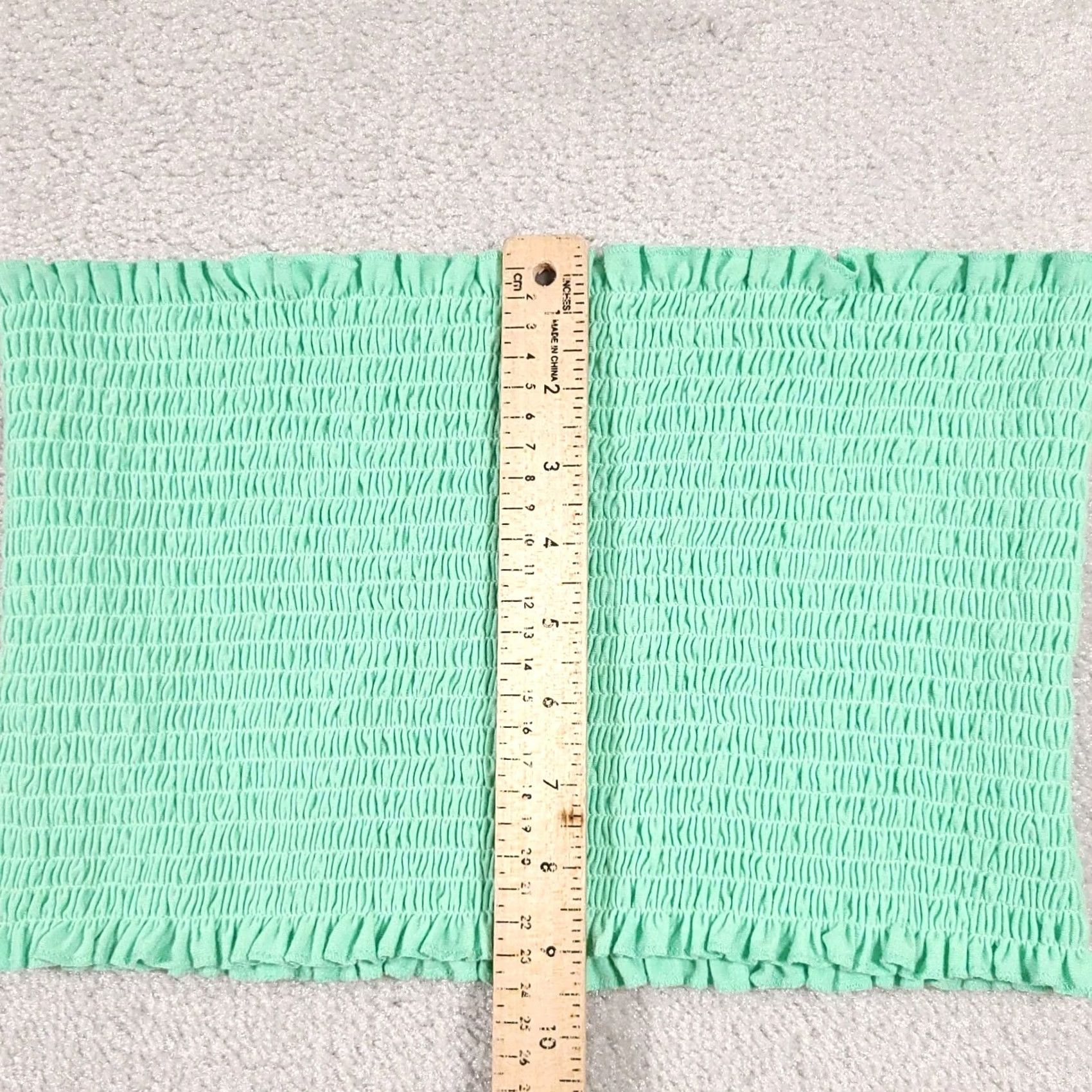 Vintage Zenana Strapless Bandeau Tube Top Bra Women's 1X Teal Blue Plus Ruched Tank Sleeveless Square Neck Size XL / US 12-14 / IT 48-50 - 5 Thumbnail