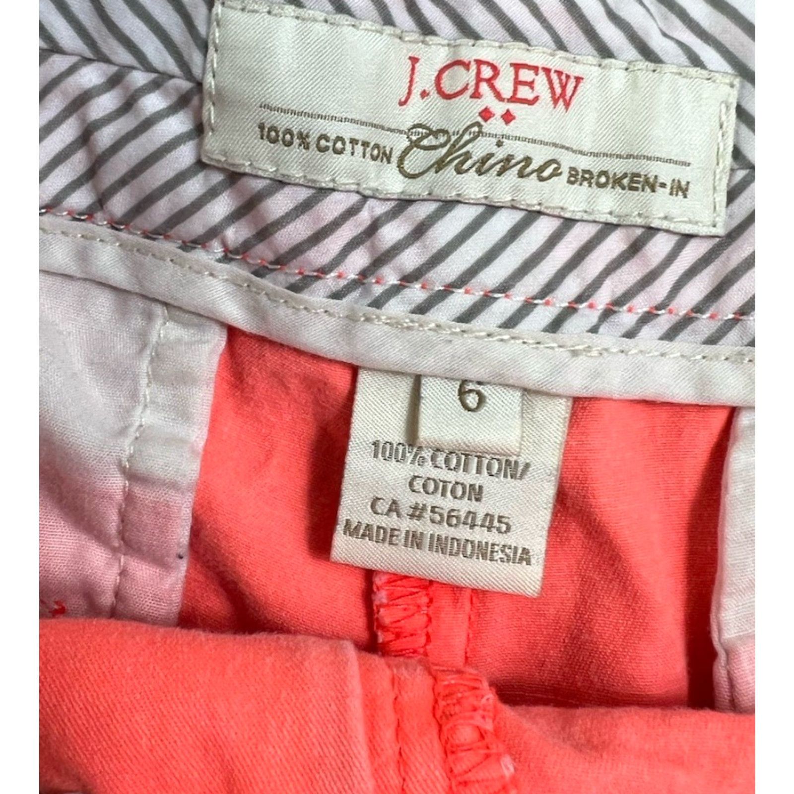 J.Crew J.CREW Women’s Chino Shorts Orange 100% Cotton Size 6 Pockets Flat Front 4 in Inseam Vintage? No (Regular) Spring Summer Beach Walking Preppy Size 28" / US 6 / IT 42 - 4 Thumbnail