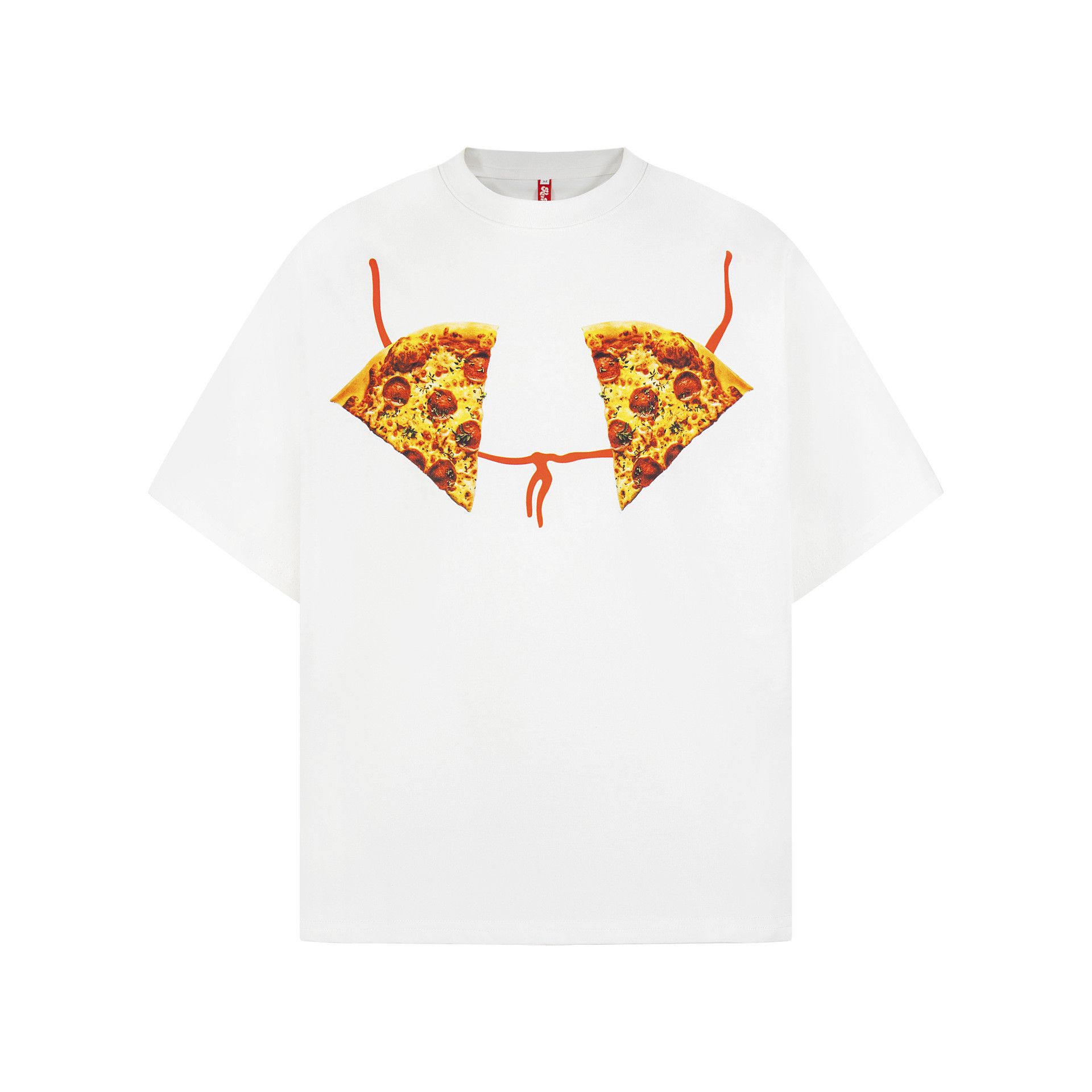 Japanese Brand Men's Hip-Hop Style Creative Pizza Print T-Shirt Size US M / EU 48-50 / 2 - 1 Thumbnail