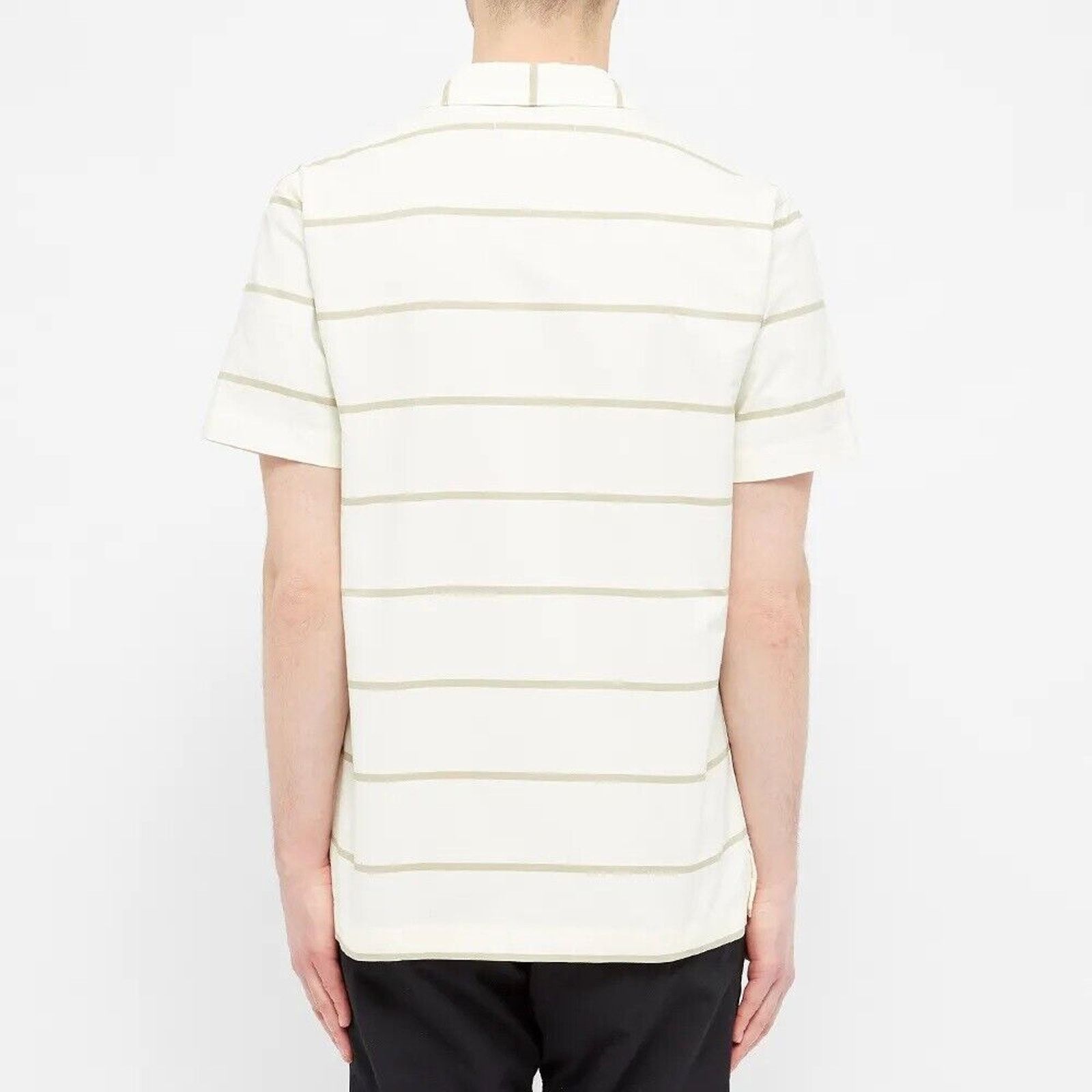 The Unbranded Brand Wings + Horns Men's Ivory/Moss Cotton Short Sleeve Shirt XL Size US XL / EU 56 / 4 - 2 Thumbnail