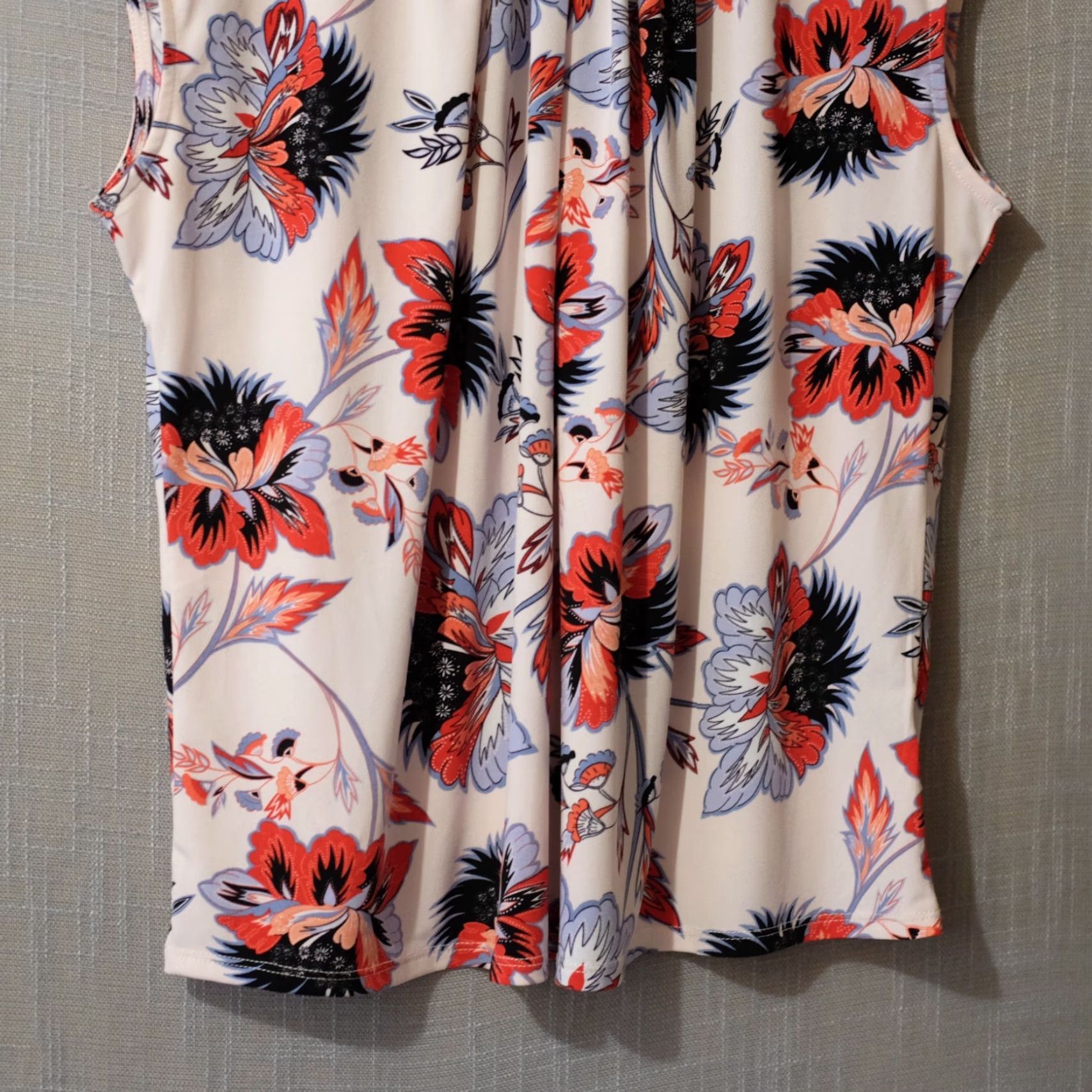 Liz Claiborne Liz Claiborne Career Top Floral Pleated Pink Stretch Womens PXL Sleeveless Shirt Blouse Multicolor Regular Back to Work Womens Size XL / US 12-14 / IT 48-50 - 3 Thumbnail