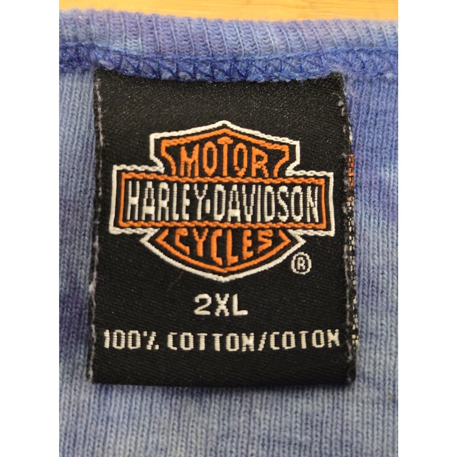 Harley Davidson VINTAGE Harley-Davidson Shirt Womens 2XL Blue Tie Dye Long Sleeve Faribault Minnesota Logo Graphic Print Pullover Cotton Size XXL / US 16-18 / IT 52-54 - 4 Thumbnail