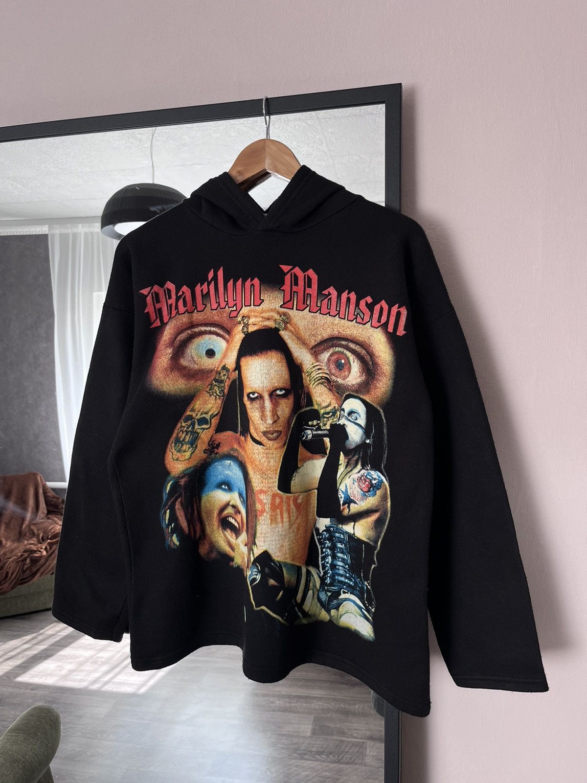 Marilyn Manson Vintage 90s Marilyn Manson Big Eyes Hoodie Size US M / EU 48-50 / 2 - 1 Thumbnail