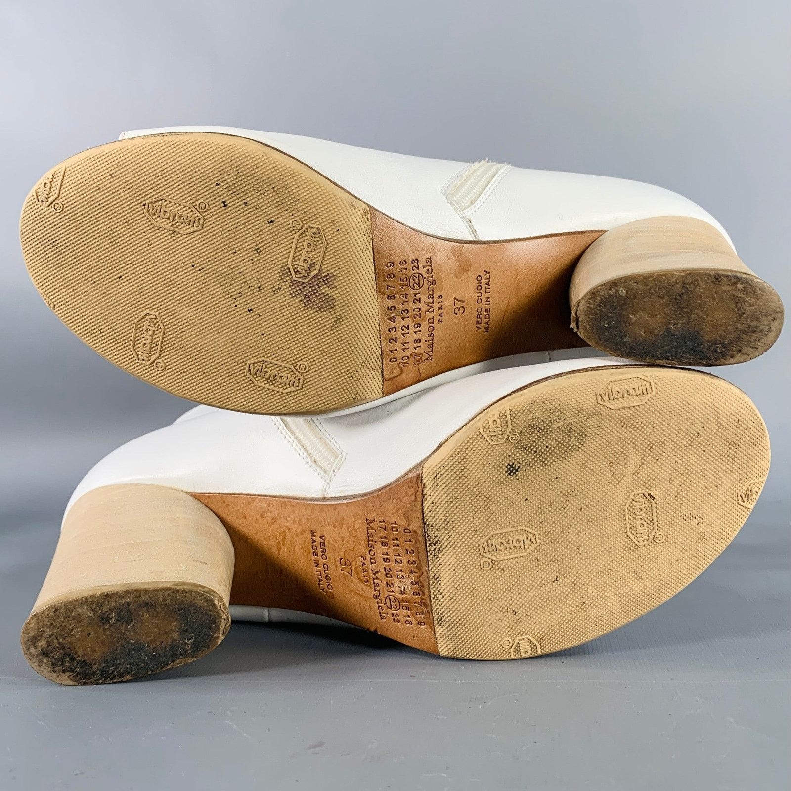 Maison Margiela MAISON MARTIN MARGIELA Size 7 White Leather Peep Toe Boots Size US 7 / IT 37 - 6 Thumbnail