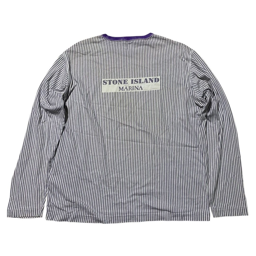 Stone Island Stone island marina stripe lilac LS tee Size US XL / EU 56 / 4 - 2 Thumbnail