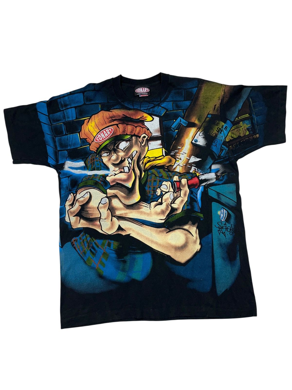 Rap Tees Vintage 1993 Conart All Over Print T-shirt Hip Hop Rap Tee Size US XL / EU 56 / 4 - 1 Thumbnail