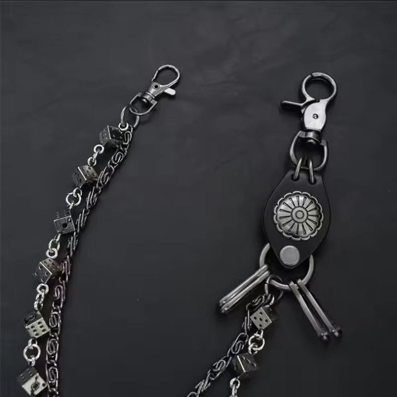 Vintage KeyChain Jean Biker Wallet Belts Chain Skull Charm Leather Size ONE SIZE - 4 Thumbnail