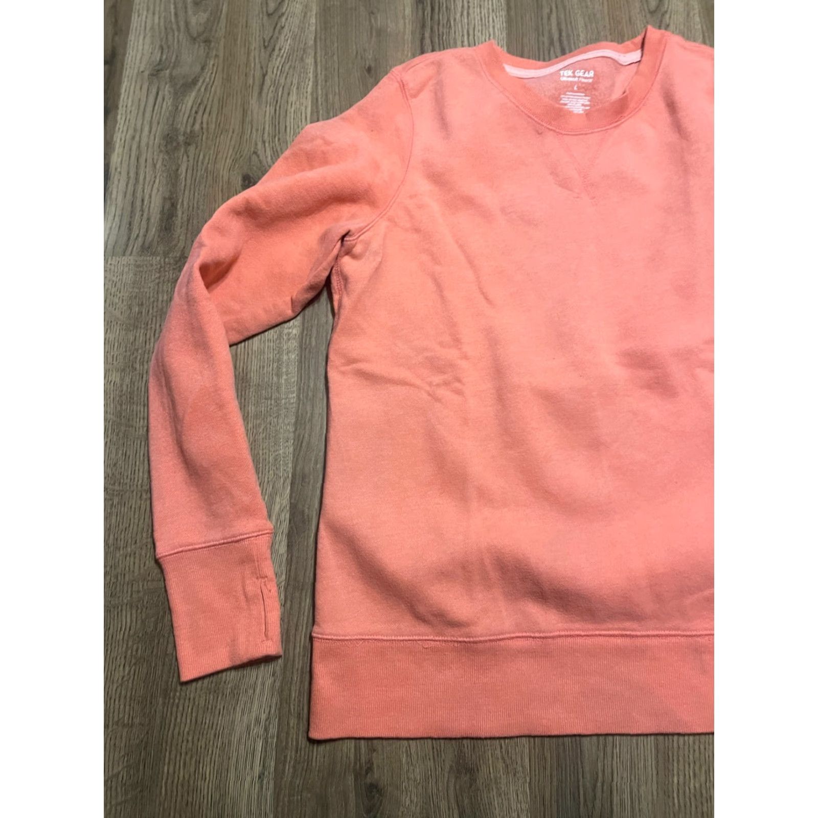 Tek Gear Tek Gear Sweater Women's Size L Orange Ultrasoft Fleece Pullover Regular Crew Neck Long Sleeve Size L / US 10 / IT 46 - 4 Thumbnail