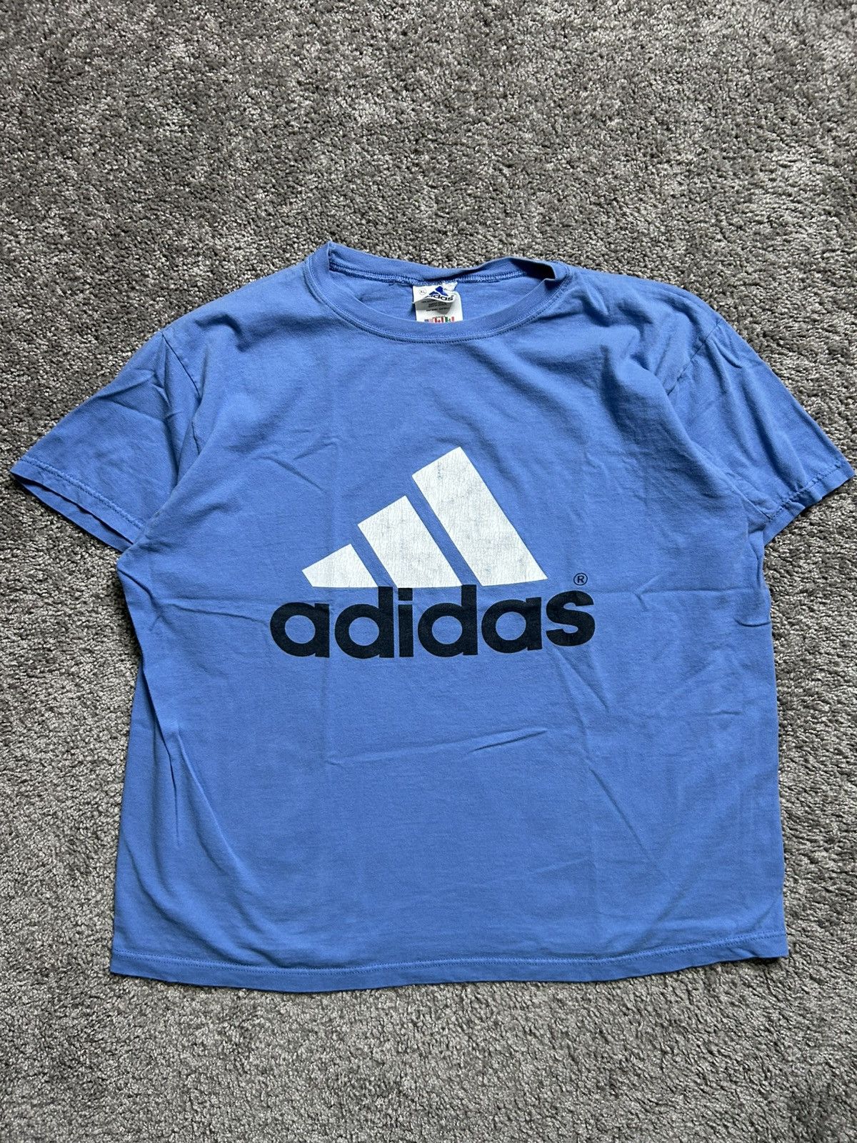 Adidas × Vintage Vintage 90s Adidas Logo Tee Made in USA Size US XL / EU 56 / 4 - 1 Thumbnail