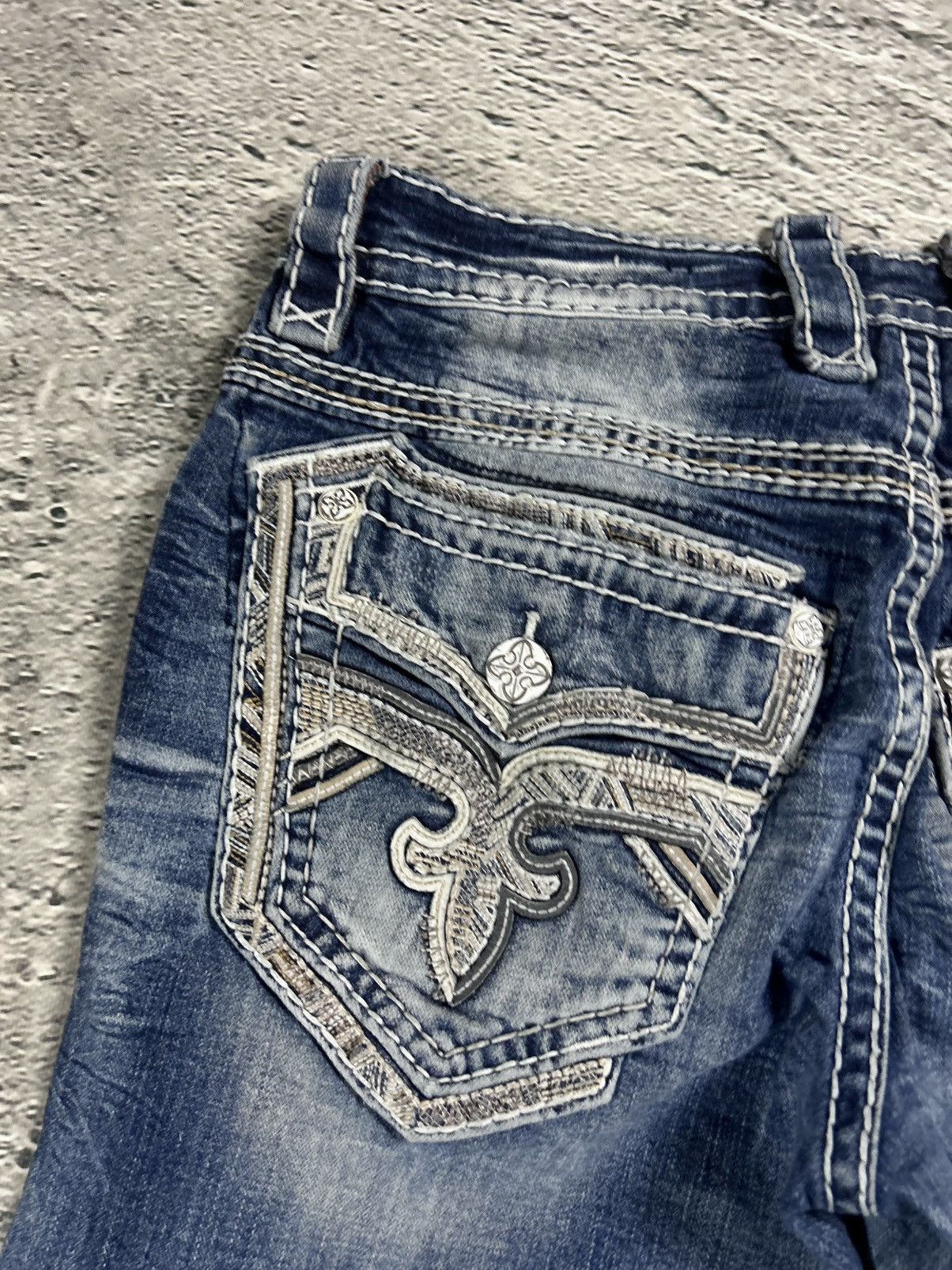 Rock Revival Rock Revival vintage jeans blue white stitching Y2K Size US 32 / EU 48 - 3 Thumbnail