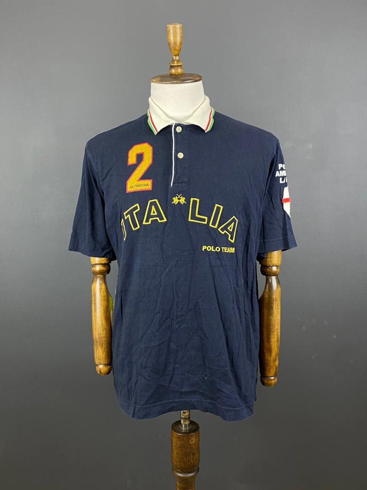 La Martina La Martina Blue Cotton Collared Popover Polo Shirt Size XL Size US XL / EU 56 / 4 - 1 Thumbnail