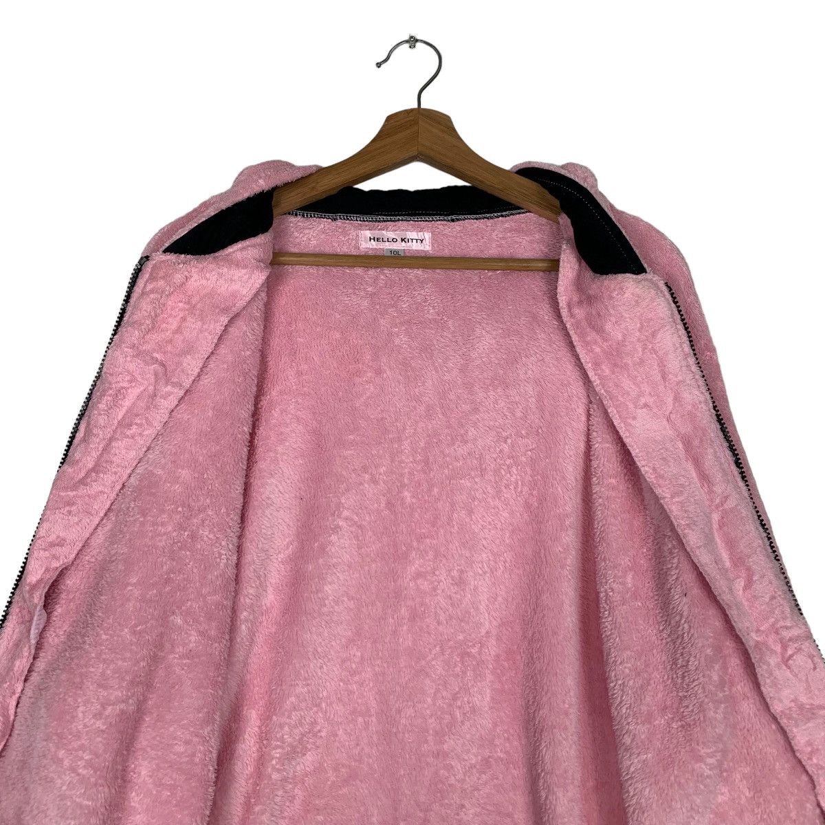 Japanese Brand HELLO KITTY EMBROIDERY LOGO PINK FLEECE HODDIES #0095-C6 Size US XXL / EU 58 / 5 - 14 Thumbnail
