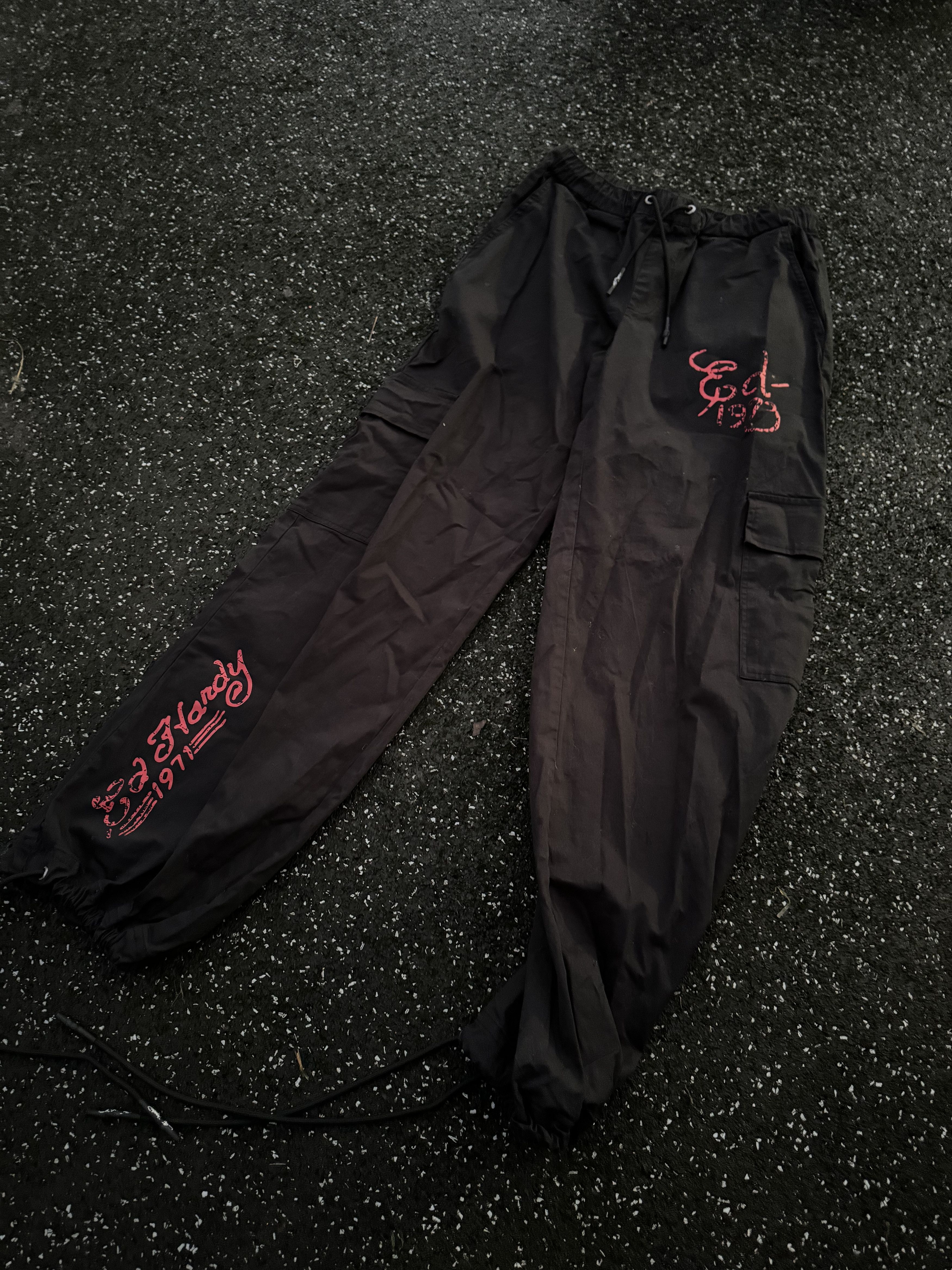 Ed Hardy × Urban Outfitters Ed Hardy Rare Logo Baggy Parachute Pants Size 27" / US 4 / IT 40 - 2 Thumbnail