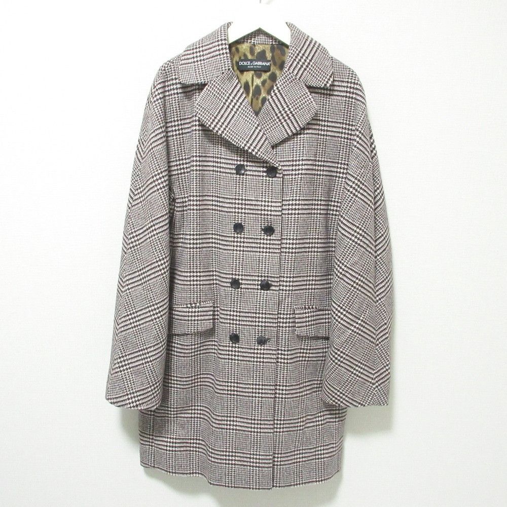 Dolce & Gabbana Dolce & Gabbana Dolce&Gabbana Houndstooth Wool Coat Cotton Outerwear DUTY FREE for USA Size ONE SIZE - 1 Thumbnail