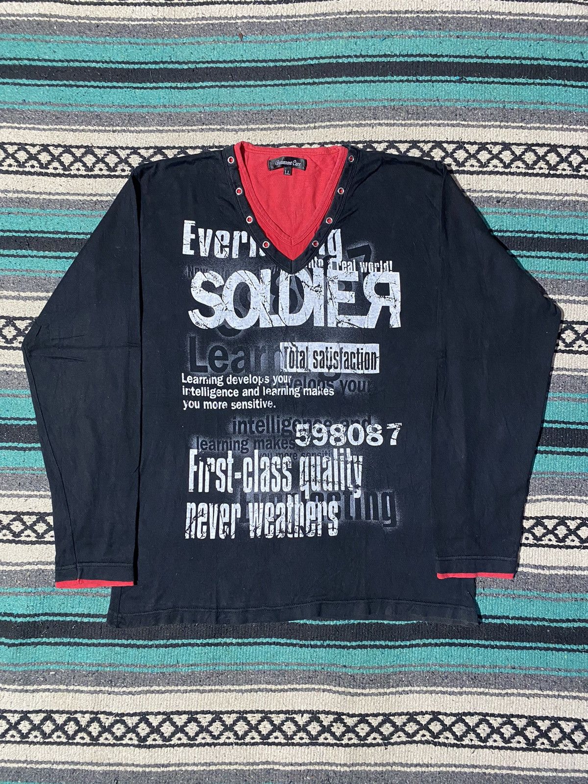 If Six Was Nine 2000s Beaumont Carr - Crazy Poem Longsleeve Size US M / EU 48-50 / 2 - 1 Thumbnail