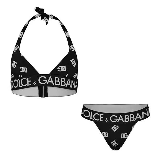 Dolce & Gabbana o1g2r1mq1024 Size: XS / Dg Logo Bikini in Nero & White Size ONE SIZE - 1 Thumbnail