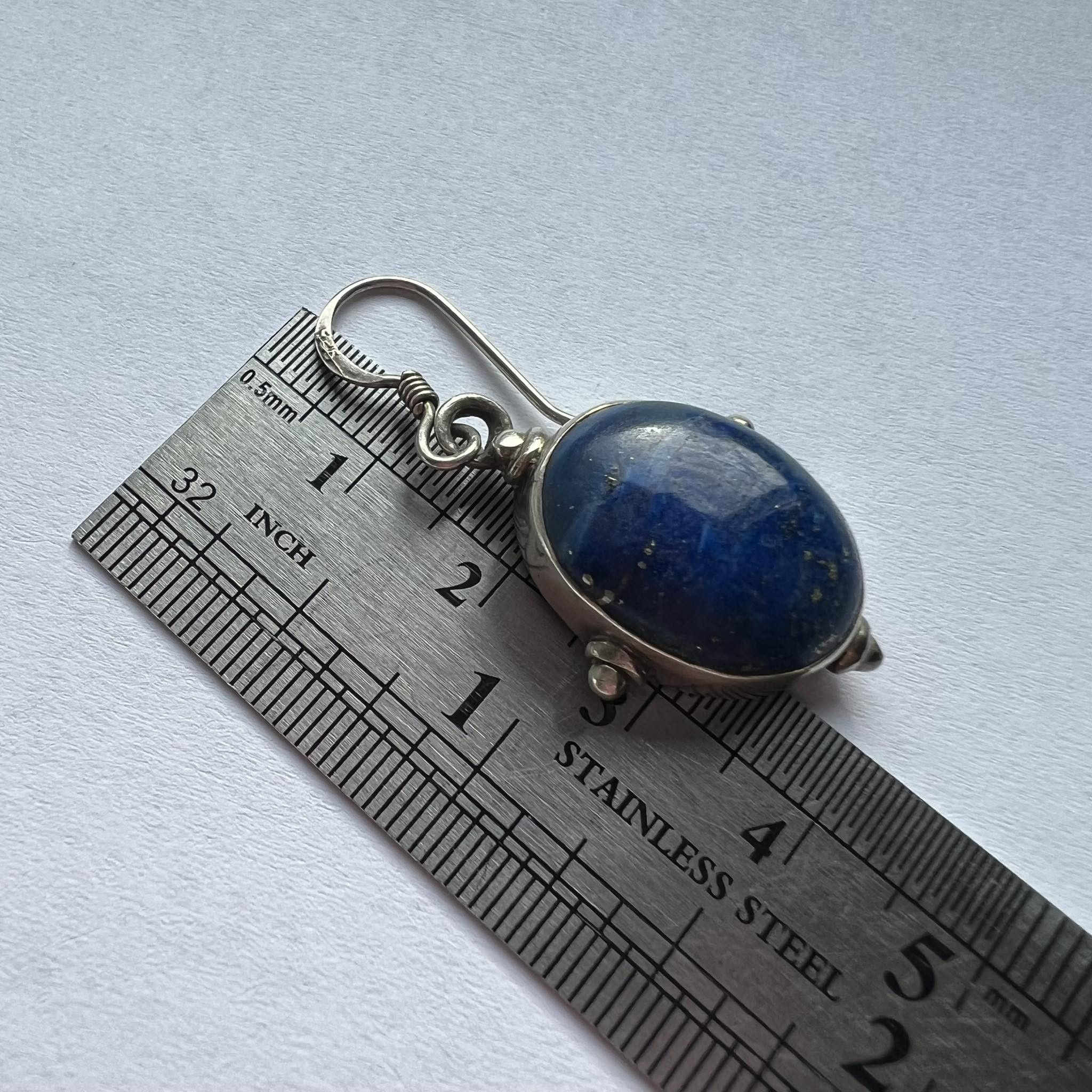 Sterling Silver Vintage Sterling Silver 925 Jewelry Earrings Lapis Lazuli Size ONE SIZE - 8 Thumbnail