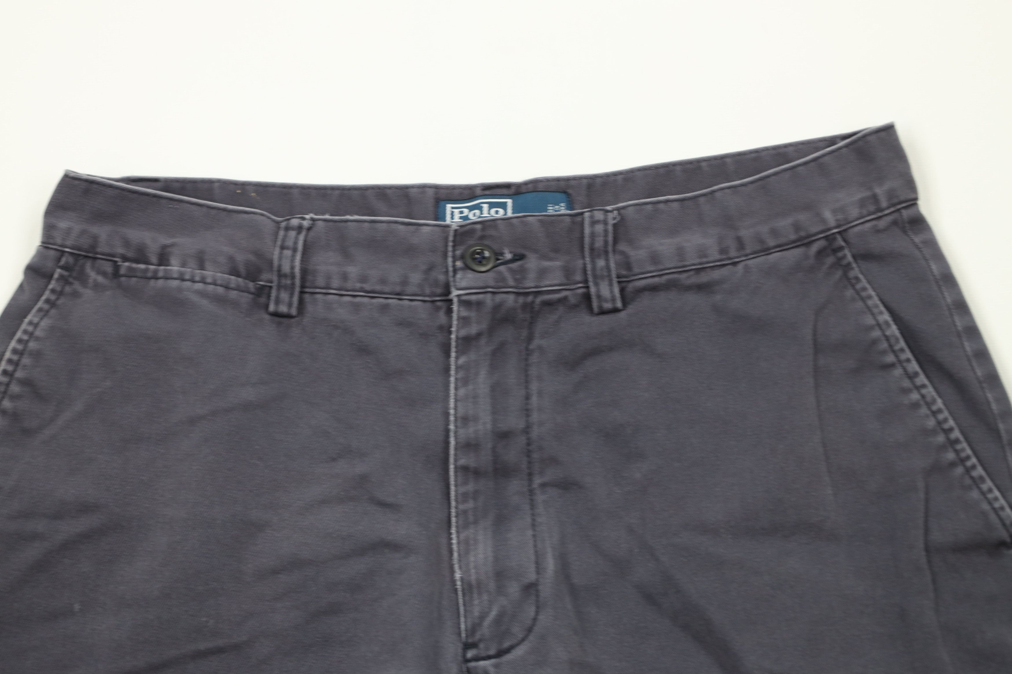 Ralph Lauren × Vintage Vintage 90s Ralph Lauren Spell Above Knee Chino Shorts Blue Size US 32 / EU 48 - 2 Thumbnail