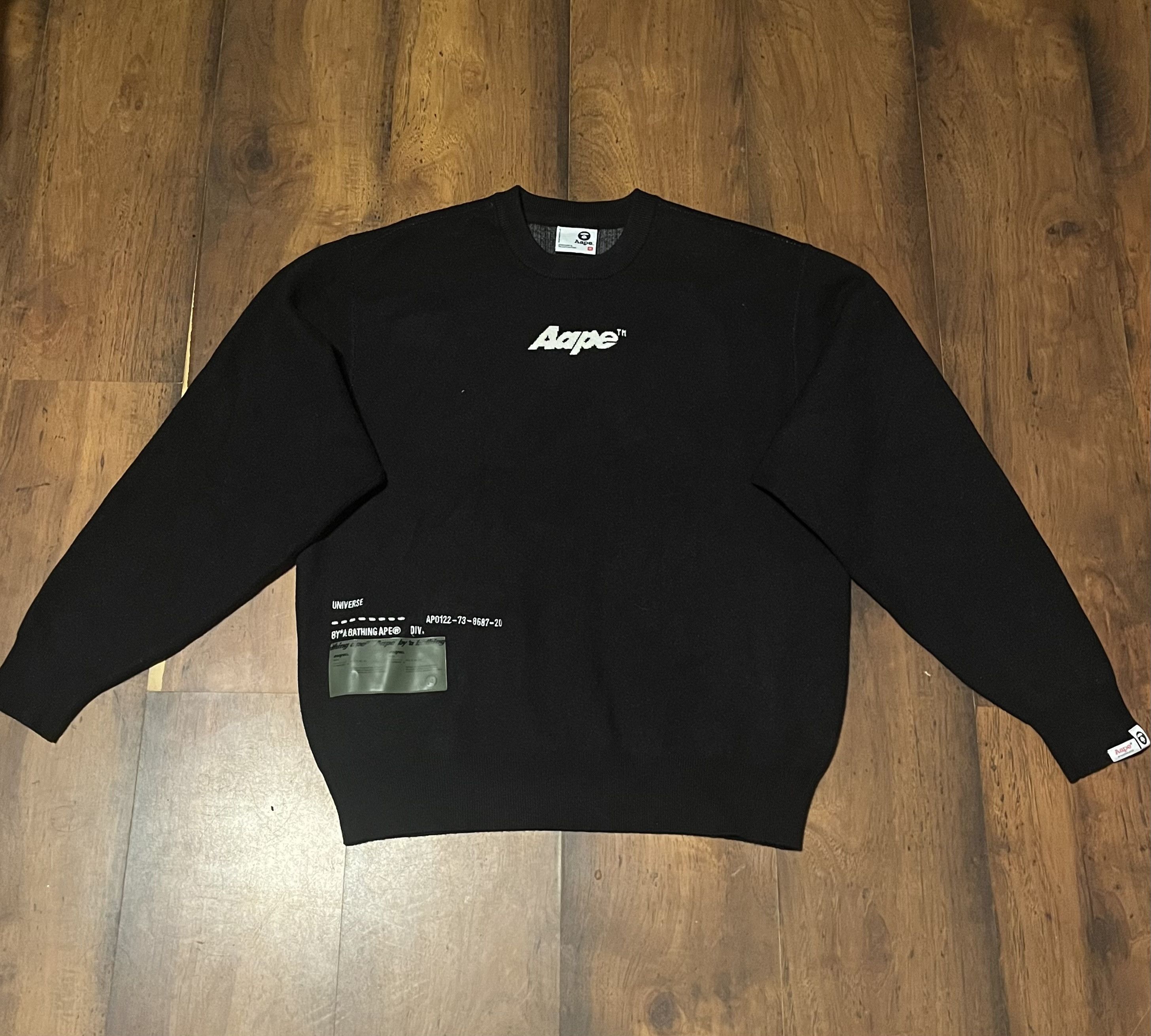 Aape × Bape Intarsia knit-logo crew-neck jumper Size US M / EU 48-50 / 2 - 3 Thumbnail