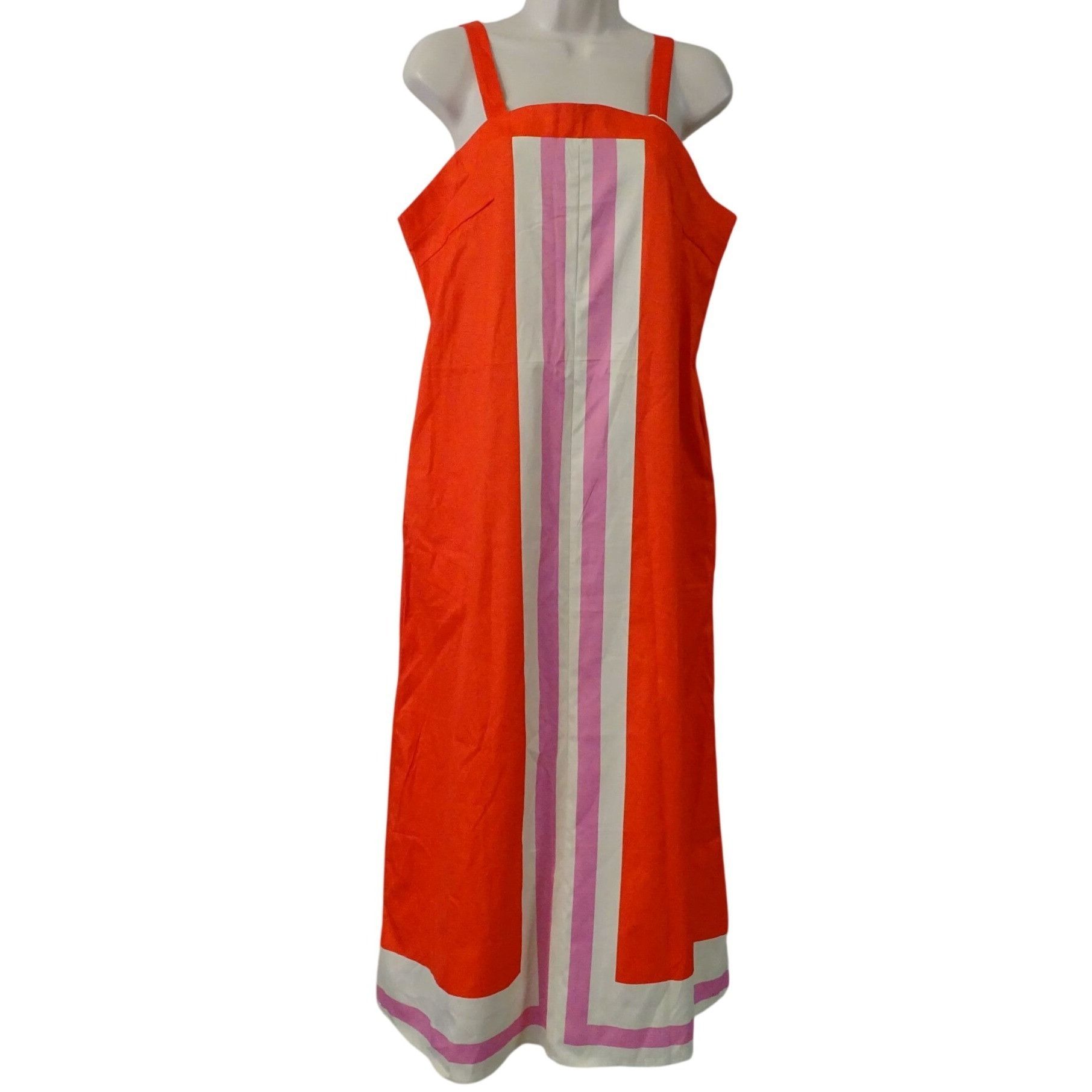 Other Fashion Orange Sleeveless Colorblock Midi Dress Size M Size M / US 6-8 / IT 42-44 - 1 Thumbnail