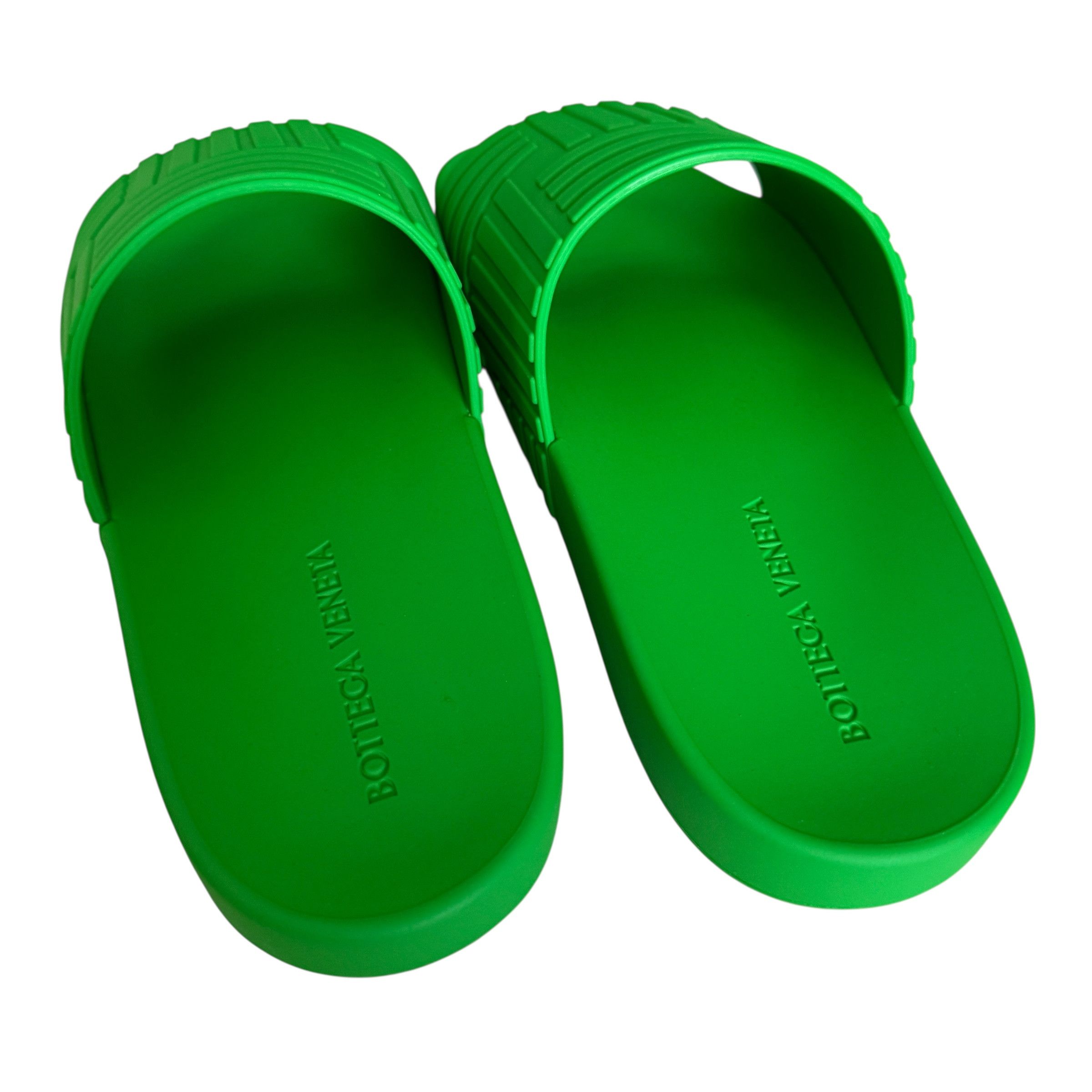 BOTTEGA VENETA‎ 690105 Men\'s Slider Pool Slide Sandals In Green Rubber, sz 45 BOTTEGA VENETA 690105 Men main image 4