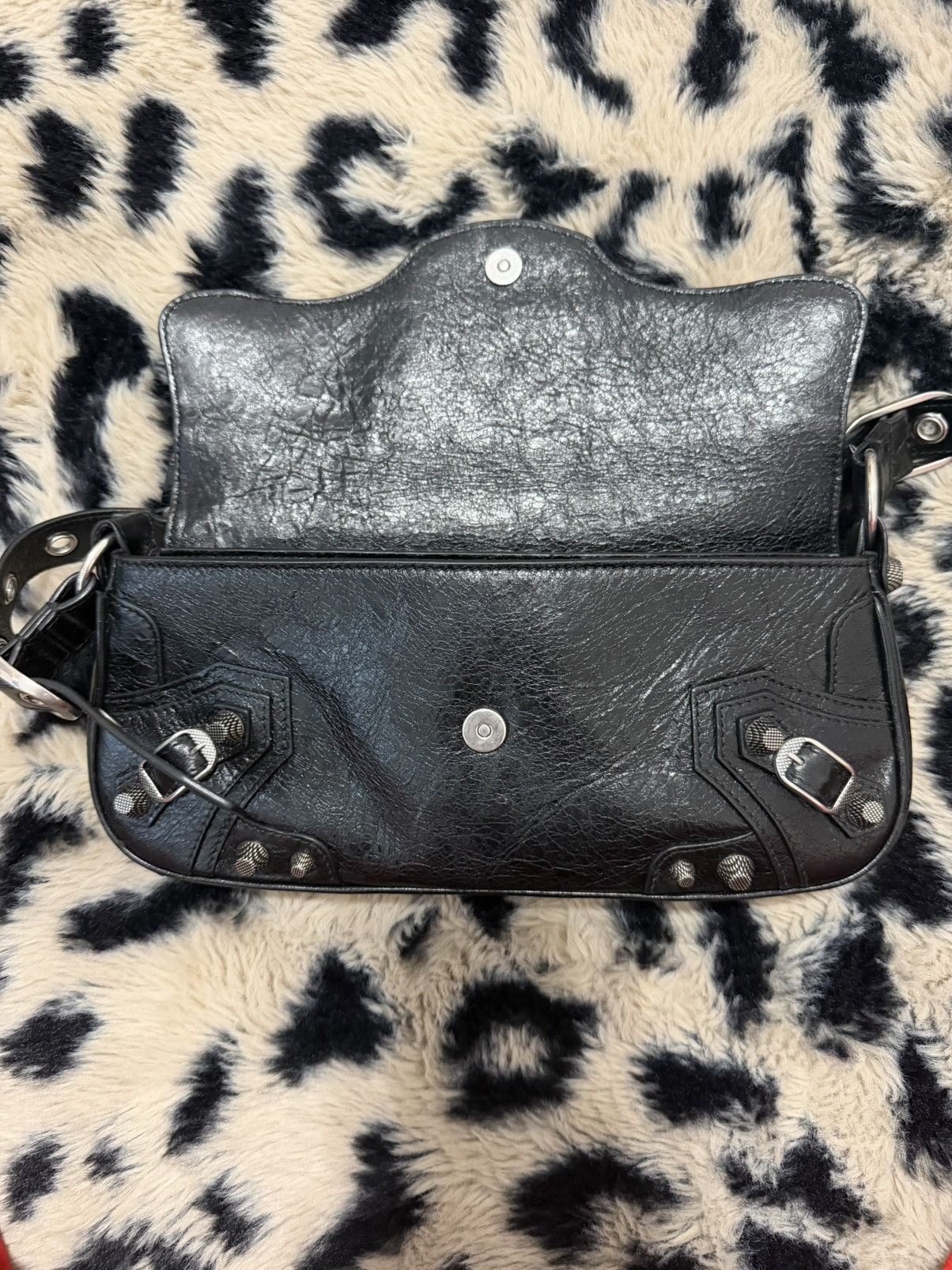 Balenciaga Authentic Balenciaga Black Studded Leather Shoulder Bag Size ONE SIZE - 1 Thumbnail