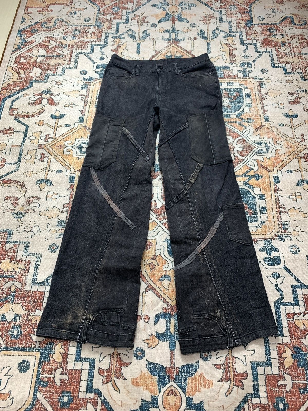 If Six Was Nine Reconstructed Flared Denim Pants Size US 32 / EU 48 - 1 Thumbnail
