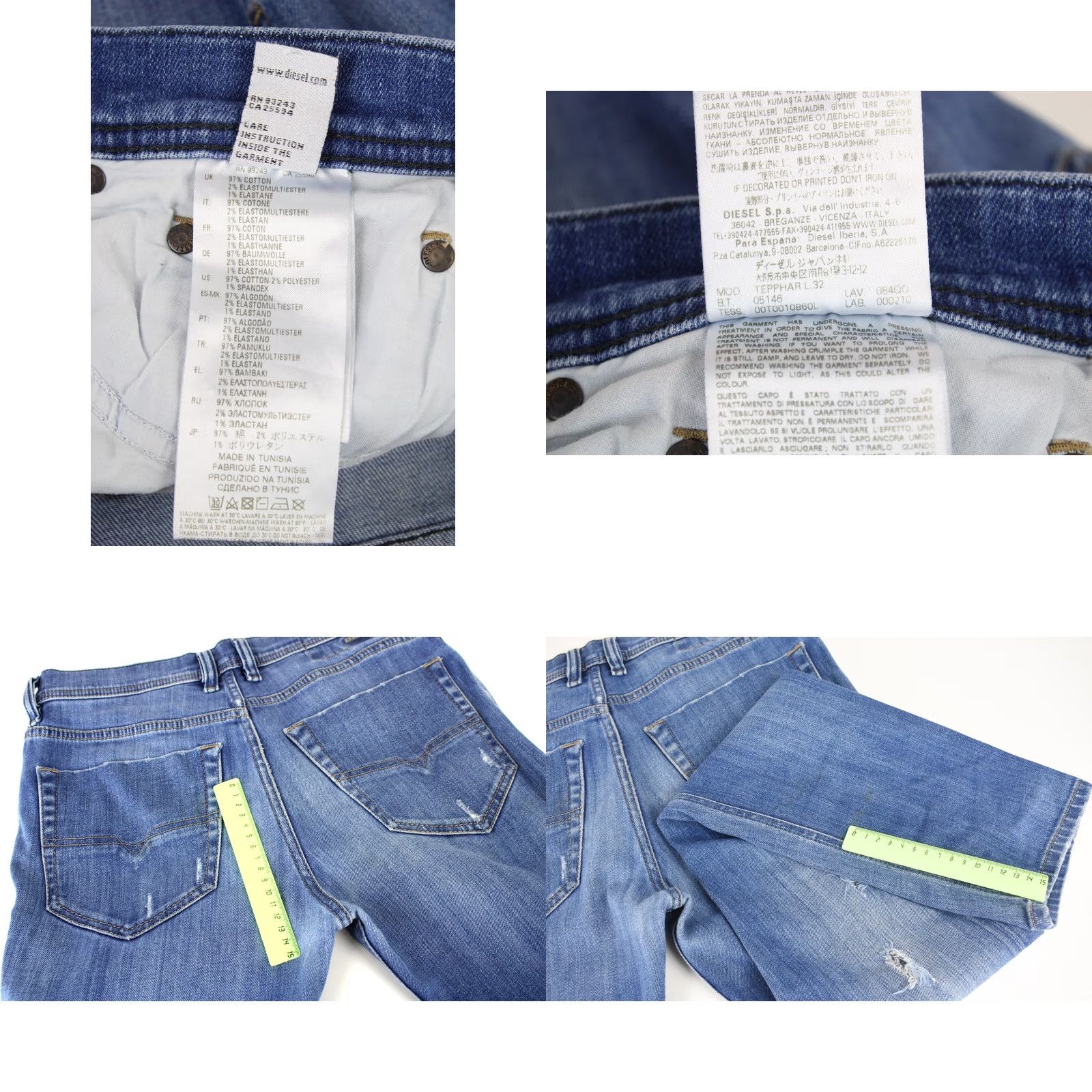 Diesel Diesel Tepphar Slim-Carrot 084QQ Stretch Jeans Men's Slim Carrot W28/L32 Blue Size US 28 / EU 44 - 8 Thumbnail